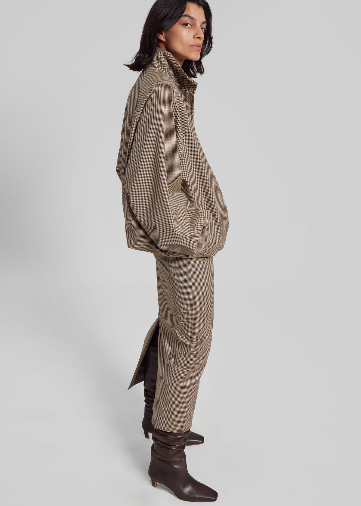 Baxter Houndstooth Track Jacket - Beige - 2