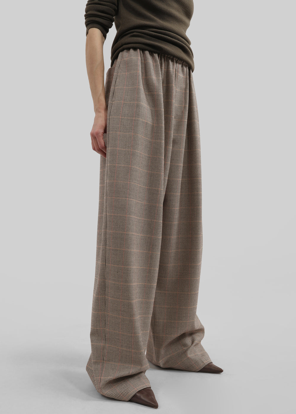 Baxter Houndstooth Track Pants - Beige - 1