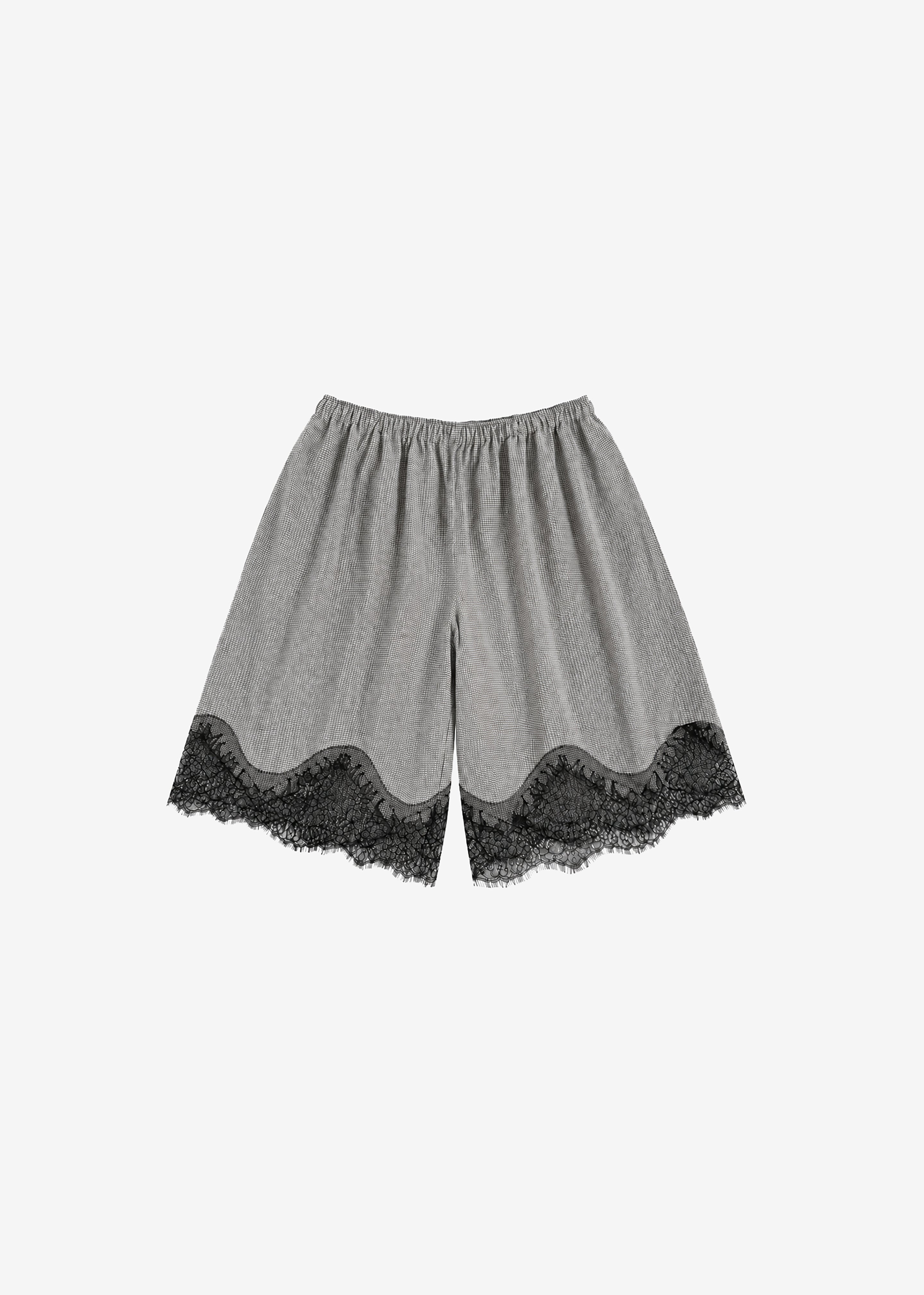 POPPY LACE BERMUDA PANTS ショートパンツ グレー Baxter Lace Bermuda Shorts - Checked Grey – The Frankie Shop