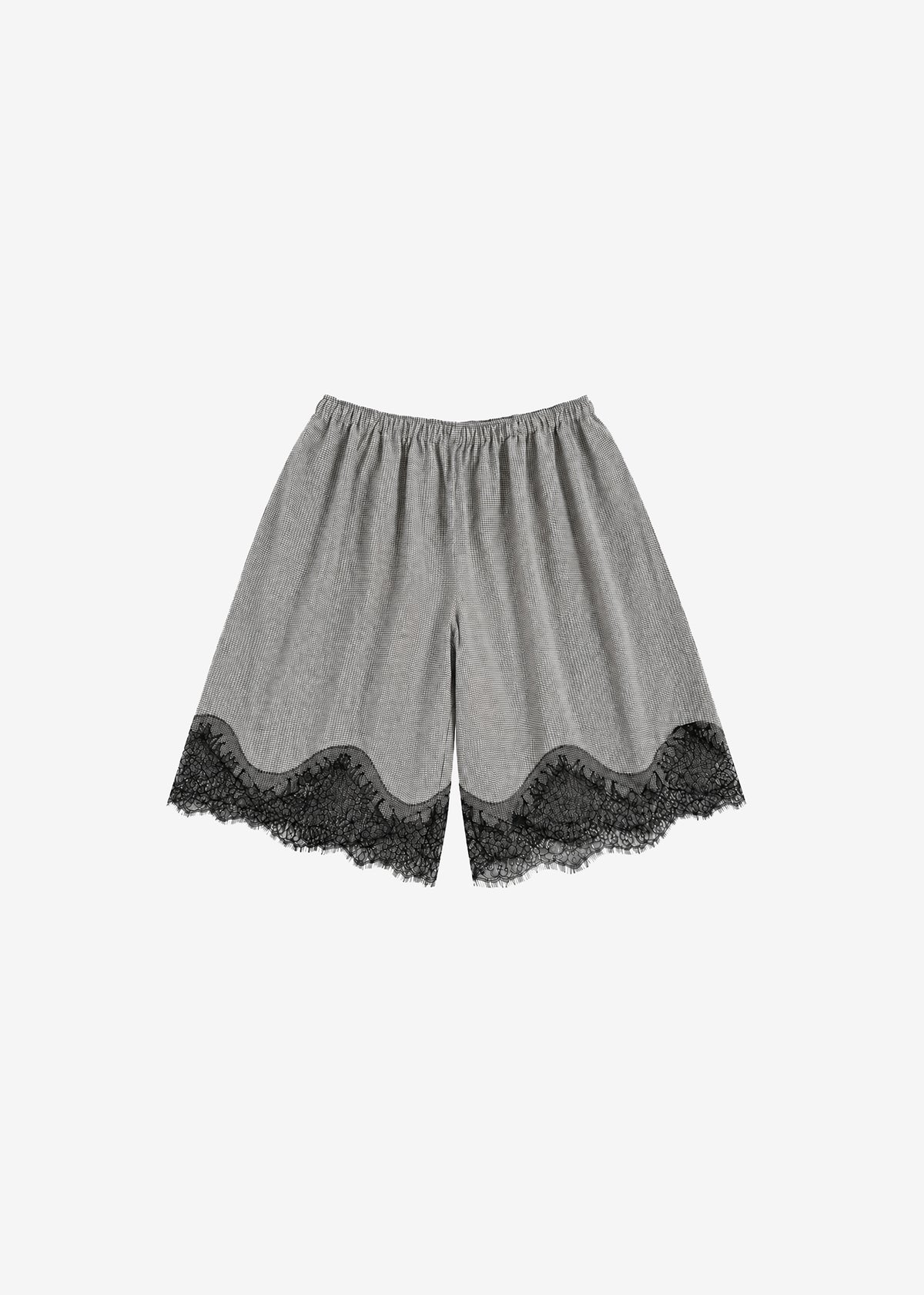 Baxter Lace Bermuda Shorts - Checked Grey - 7