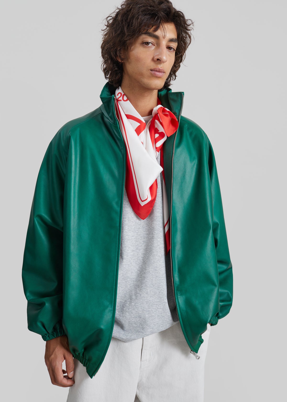 Baxter Leather Track Jacket - Green