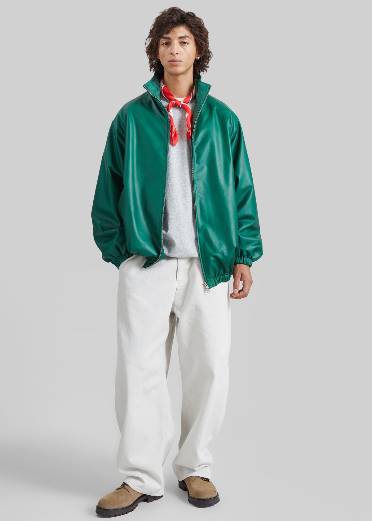 Baxter Leather Track Jacket - Green