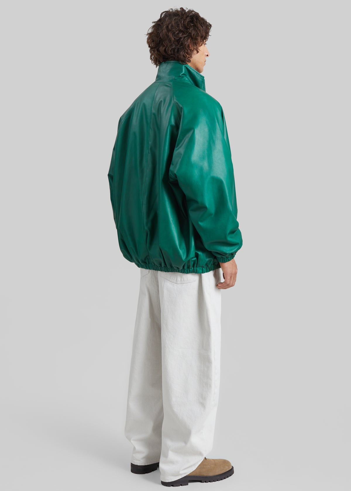 Baxter Leather Track Jacket - Green