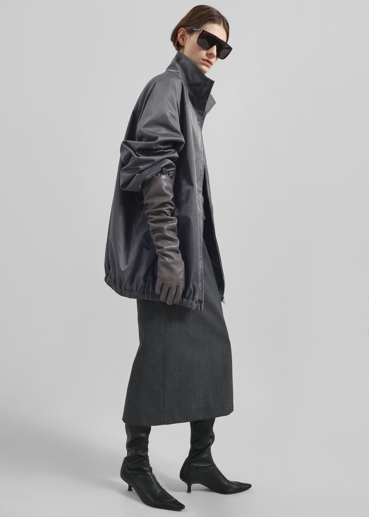 Baxter Lustrous Track Jacket - Grey - 4