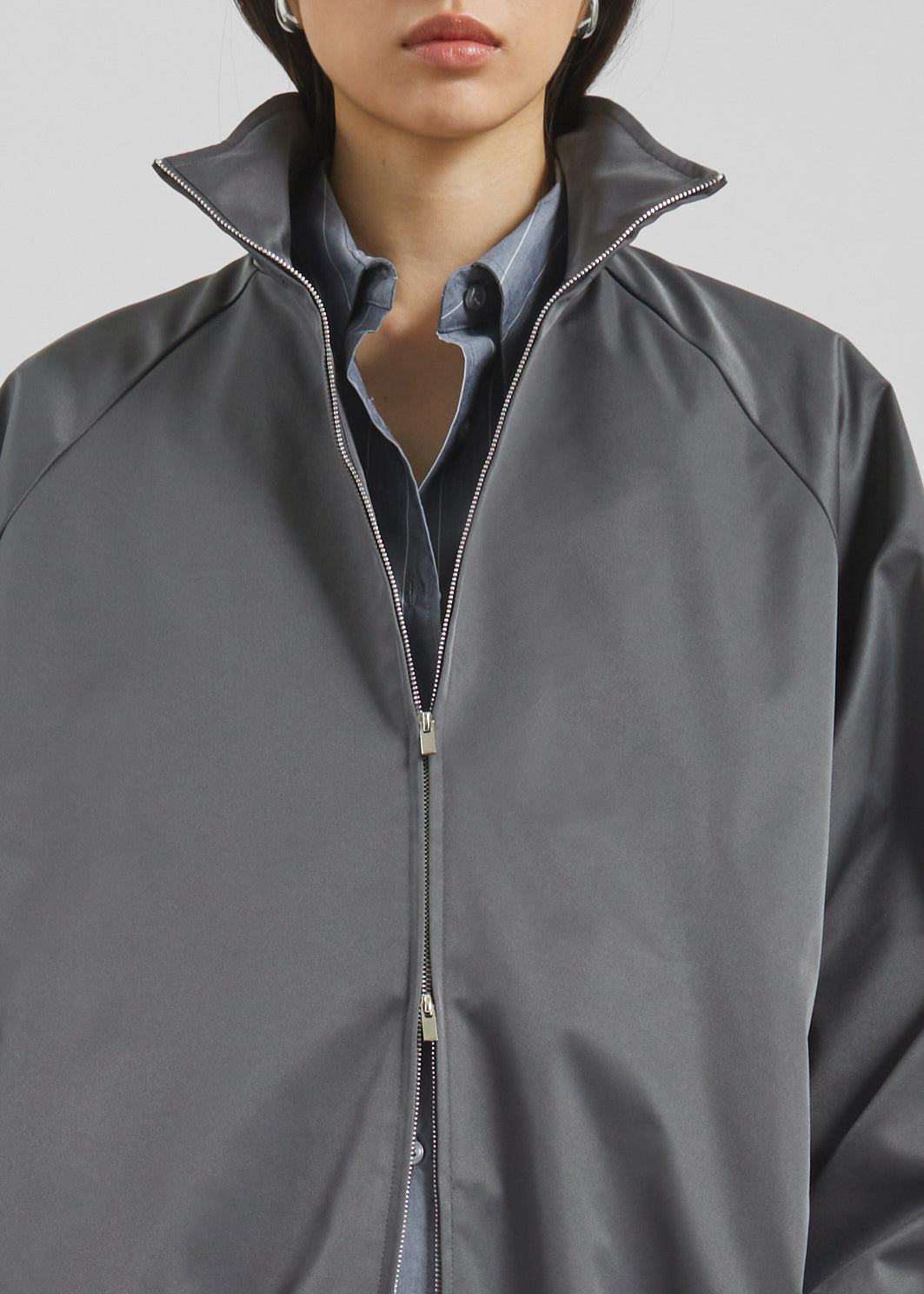Baxter Lustrous Track Jacket - Grey - 3