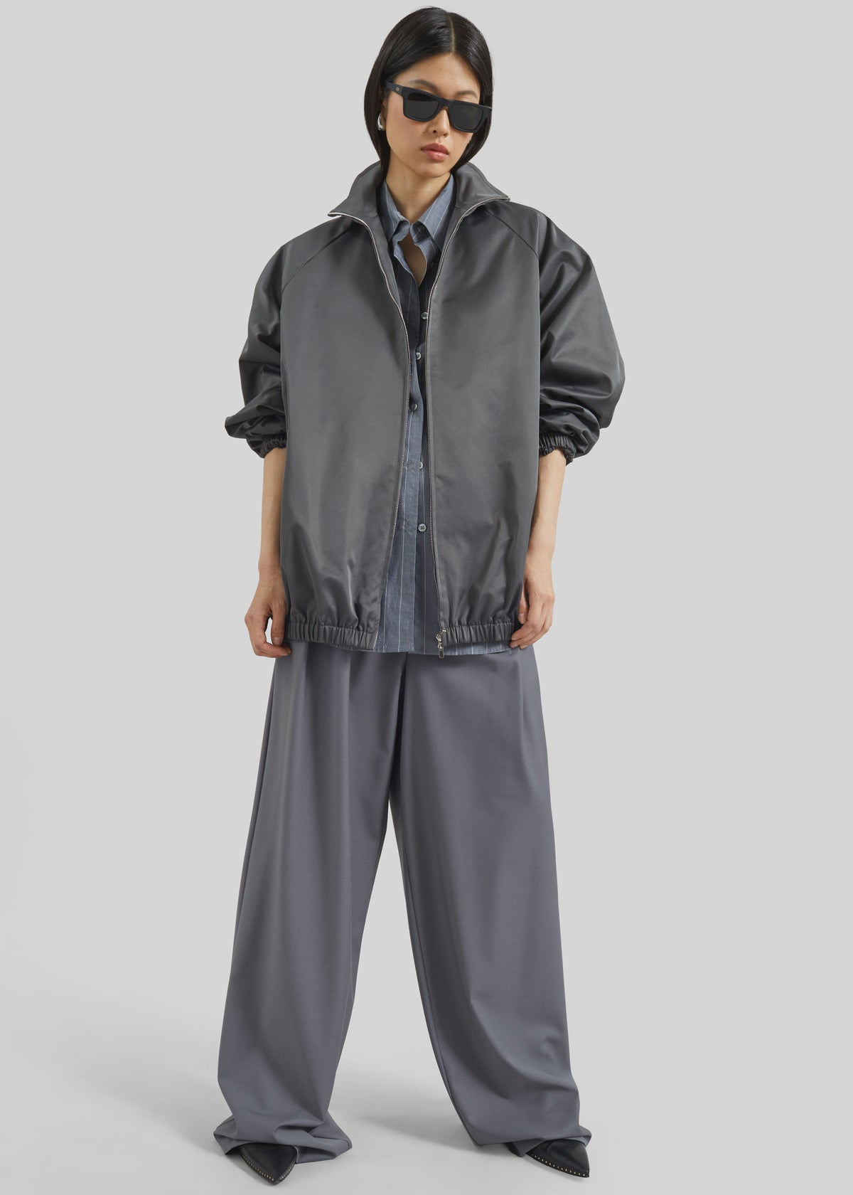 Baxter Lustrous Track Jacket - Grey - 7