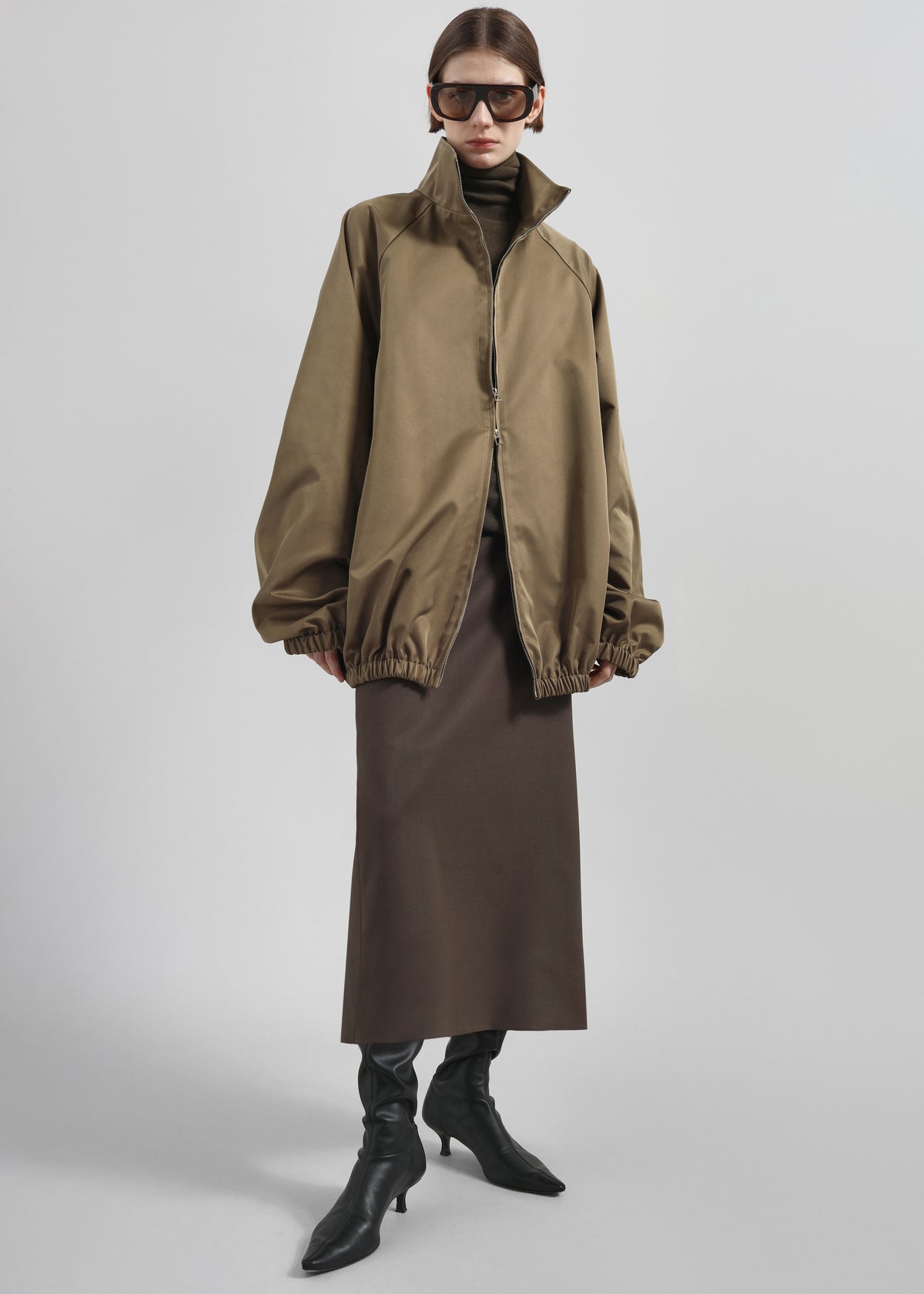 Baxter Lustrous Track Jacket - Moss Green - 4