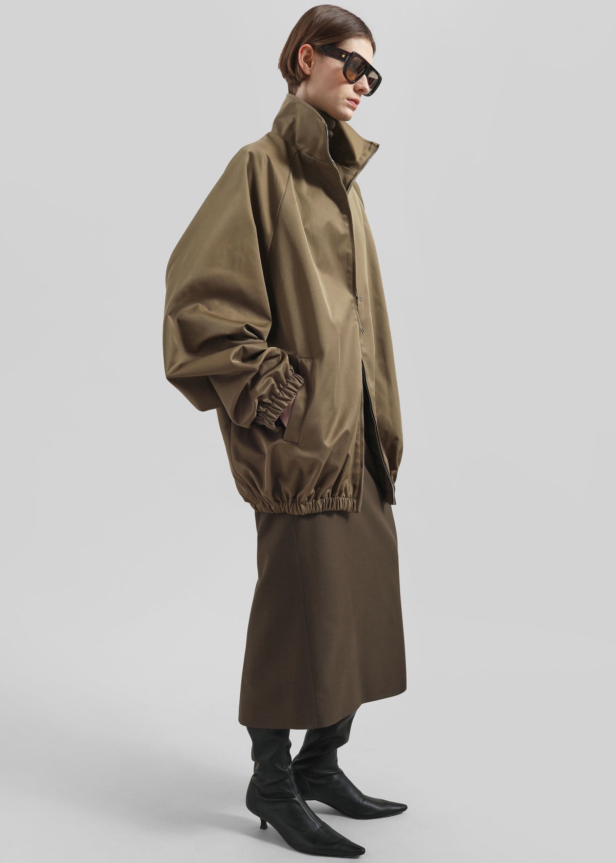 Baxter Lustrous Track Jacket - Moss Green - 11