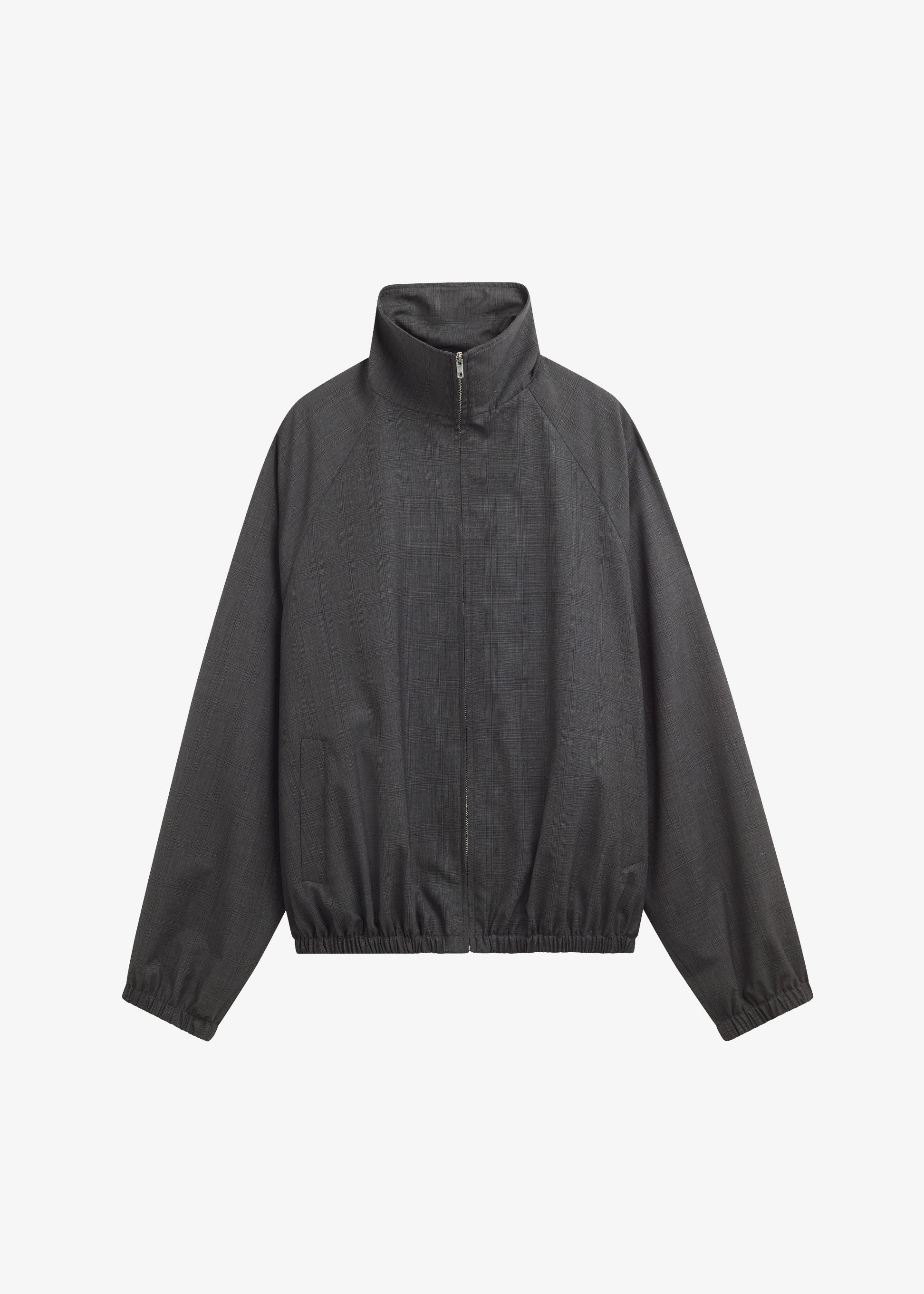 Baxter Plaid Track Jacket - Dark Grey - 14