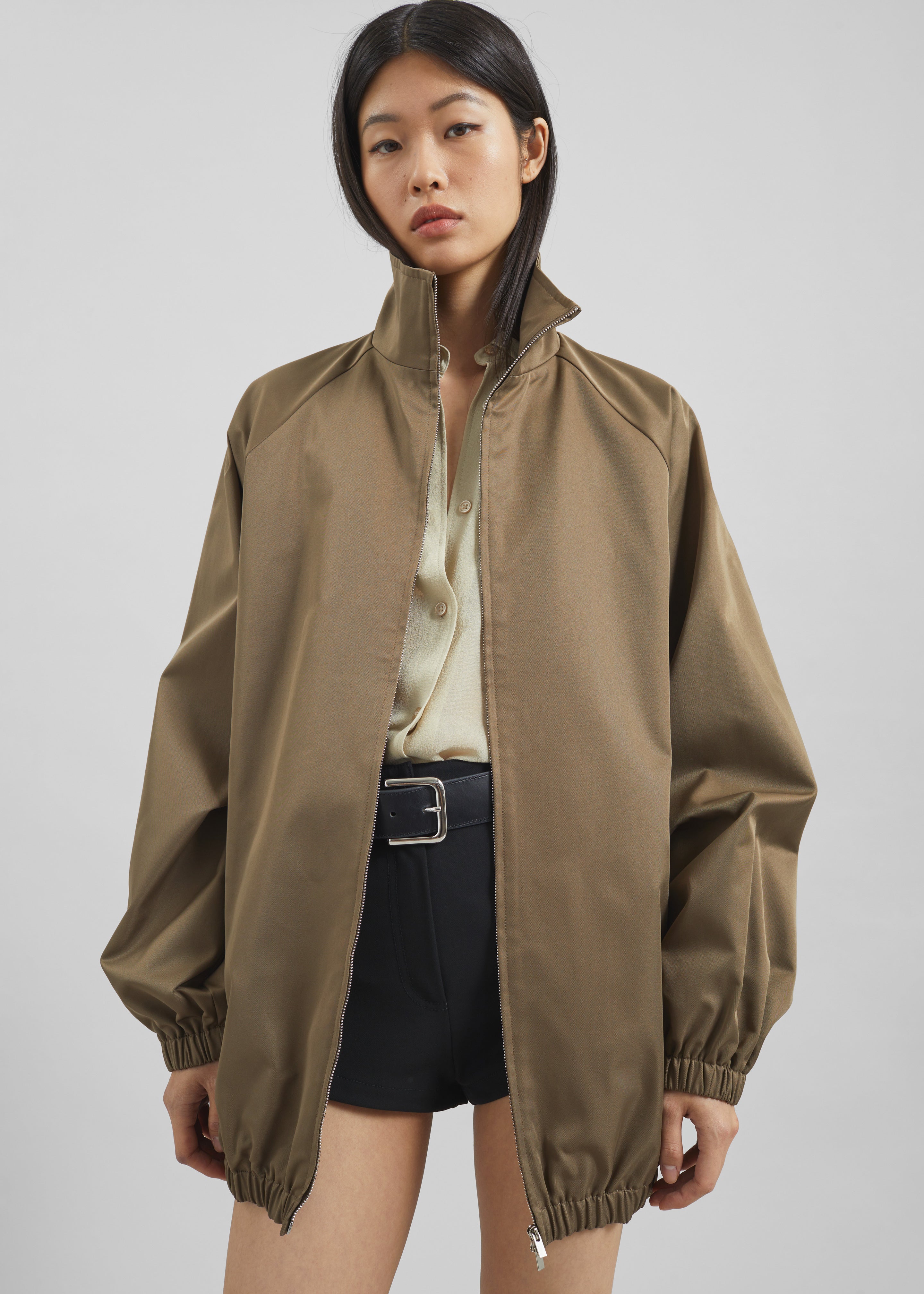 Baxter Lustrous Track Jacket - Moss Green - 5