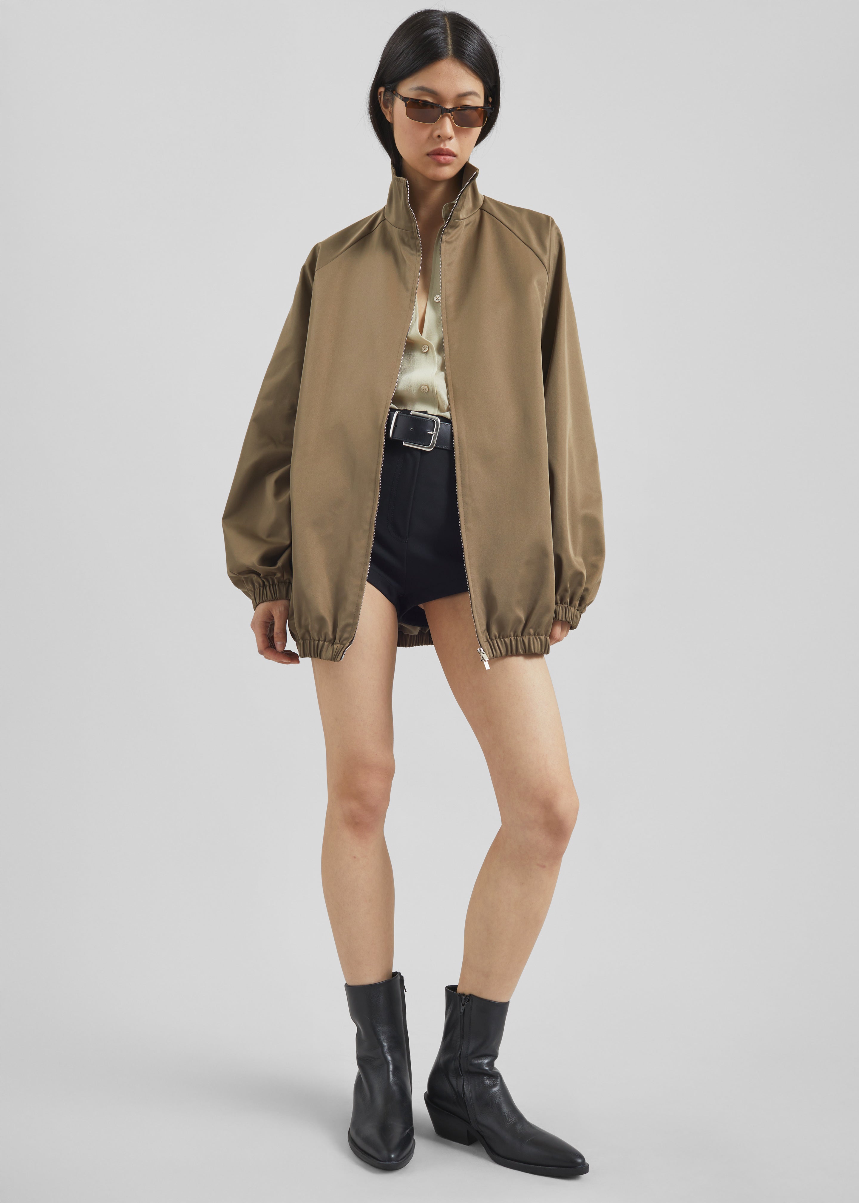 Baxter Lustrous Track Jacket - Moss Green - 8