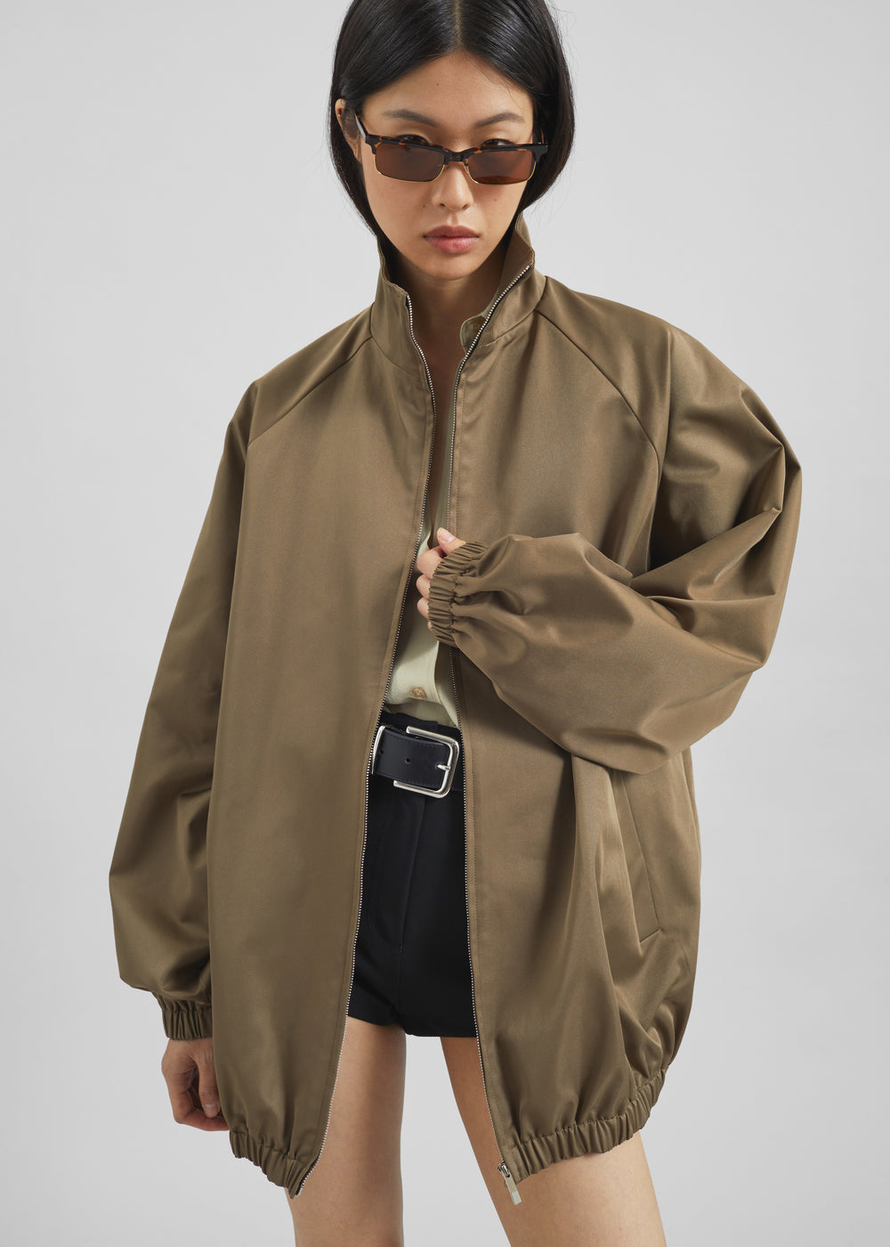 Baxter Lustrous Track Jacket - Moss Green - 1