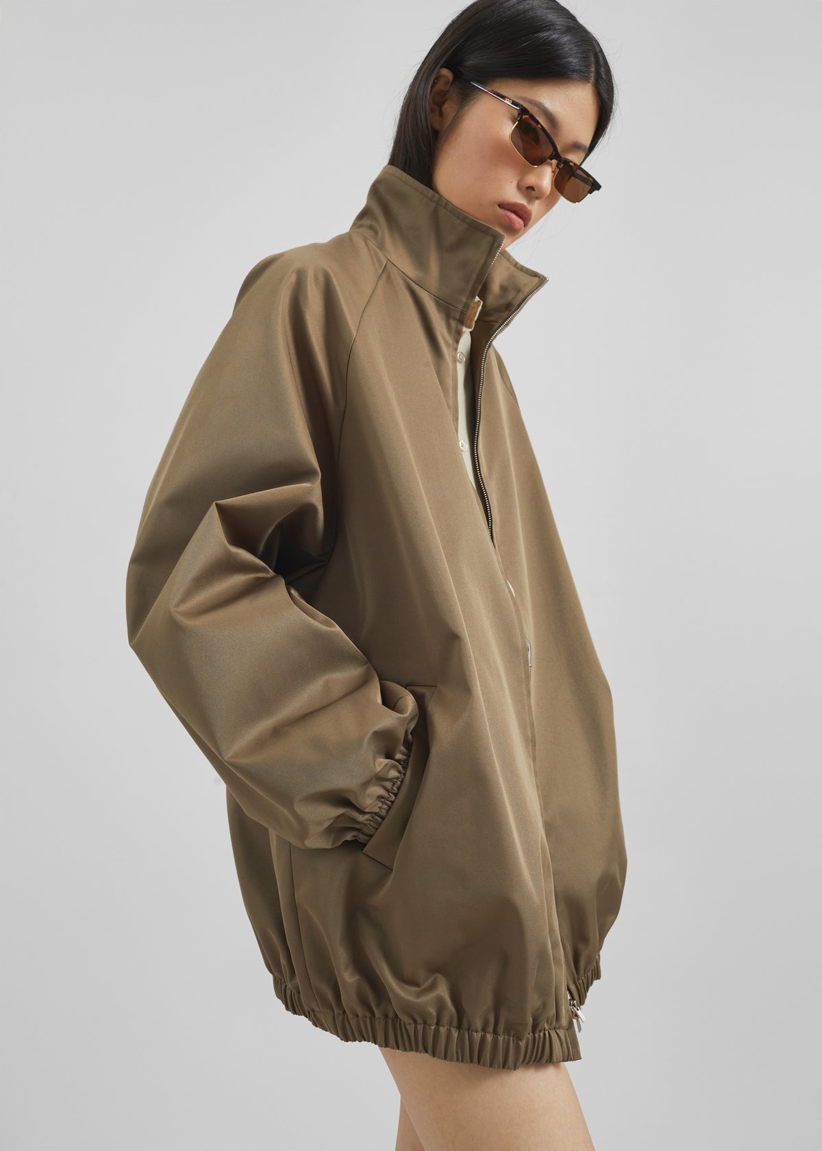 Baxter Lustrous Track Jacket - Moss Green - 7