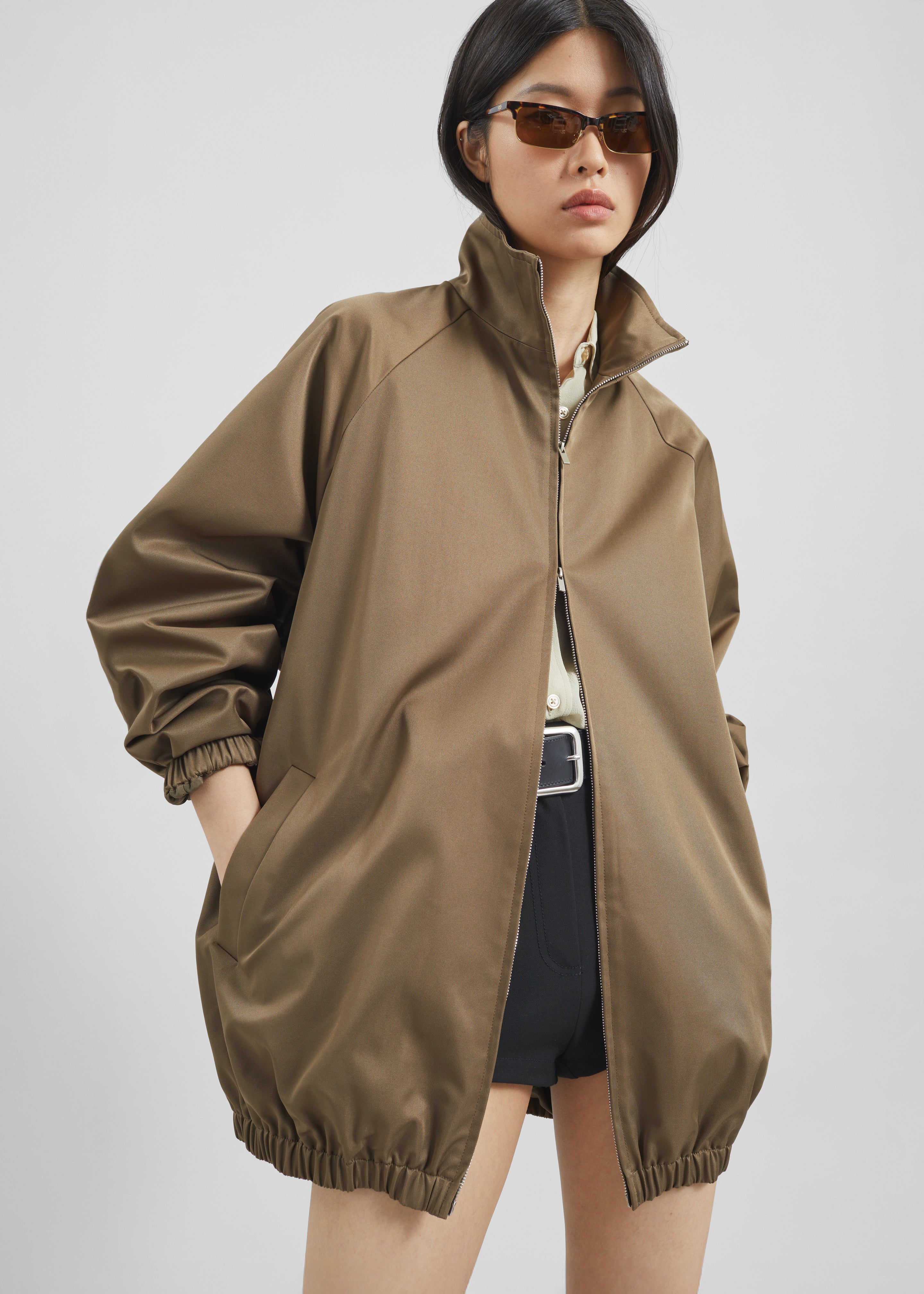 Baxter Lustrous Track Jacket - Moss Green - 9