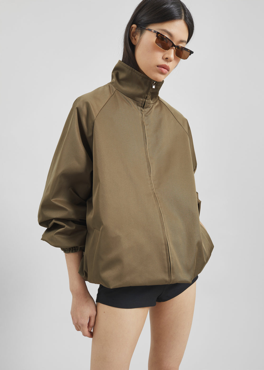 Baxter Lustrous Track Jacket - Moss Green