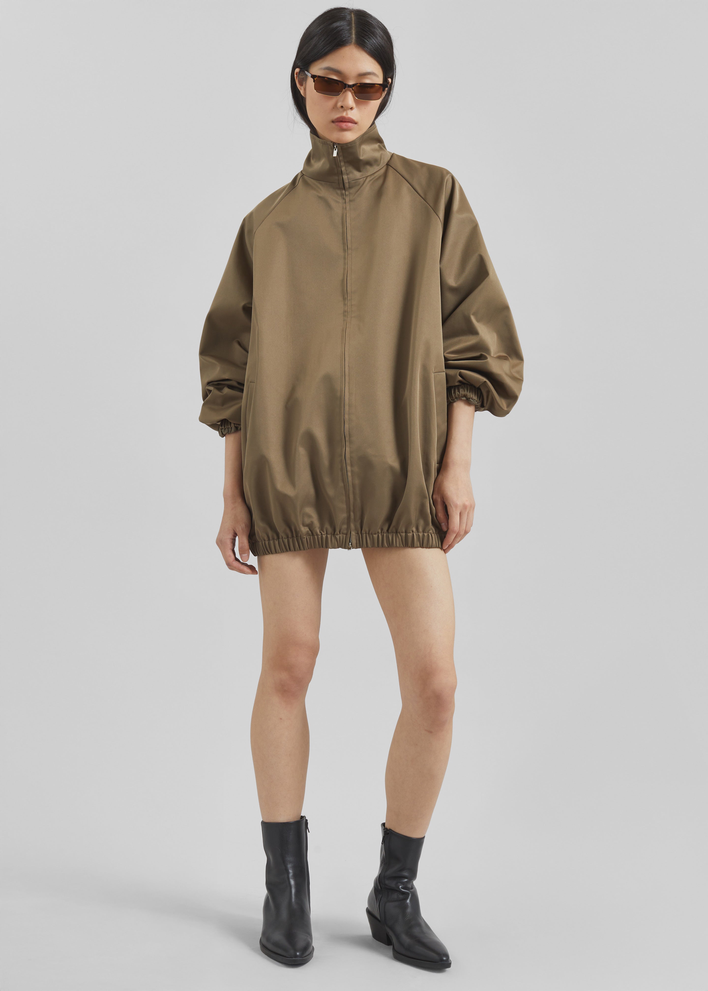 Baxter Lustrous Track Jacket - Moss Green - 6