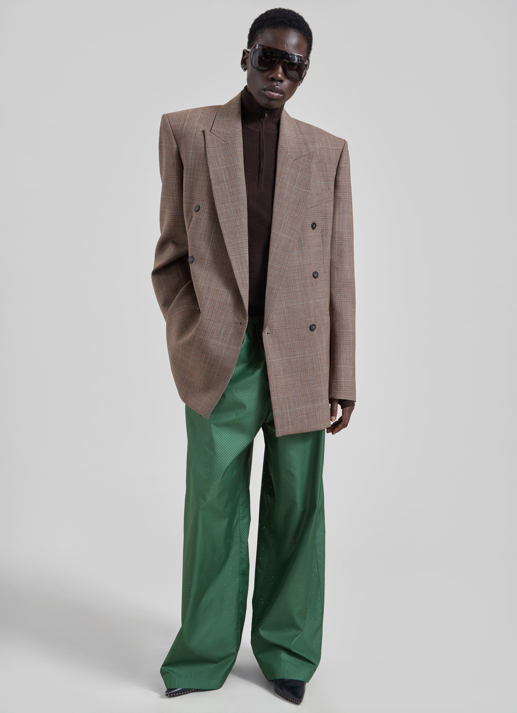 Shop the look image for Baxter Perforated Track Pants - Hunter Green