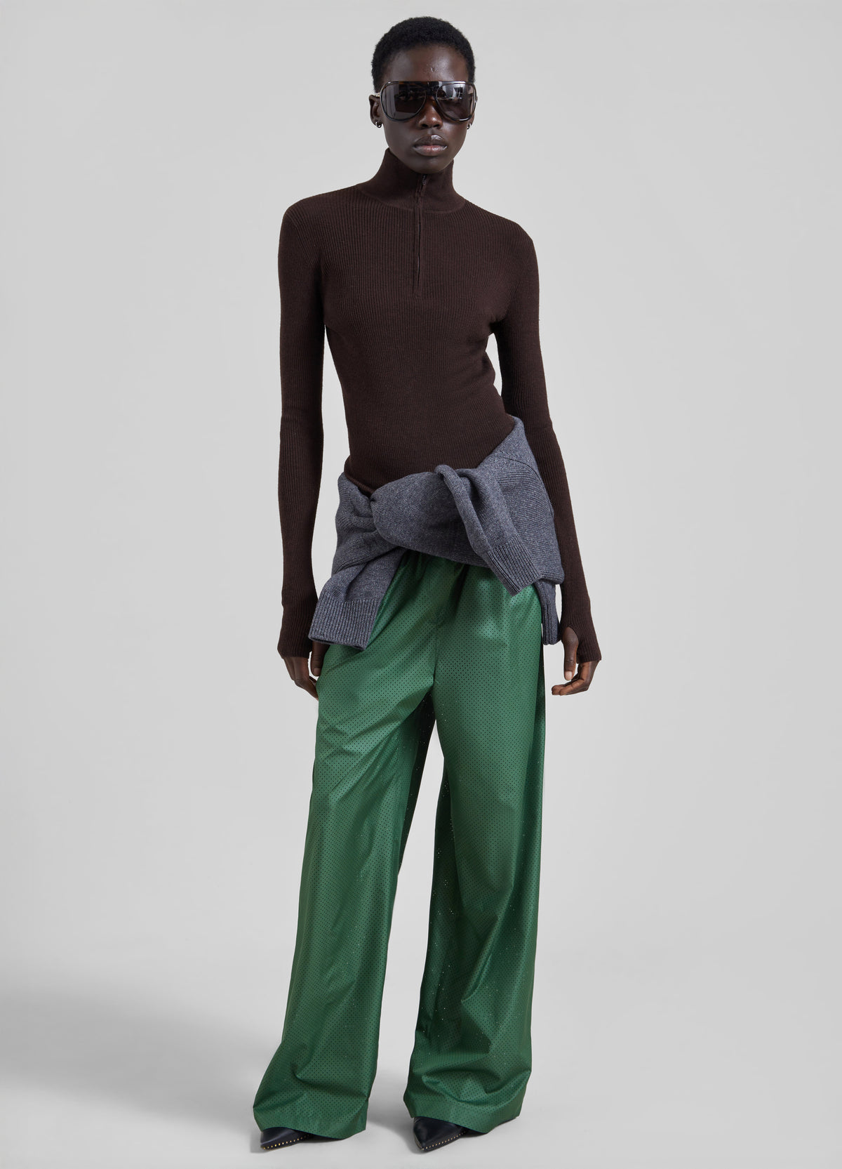 Baxter Perforated Track Pants - Hunter Green - 6