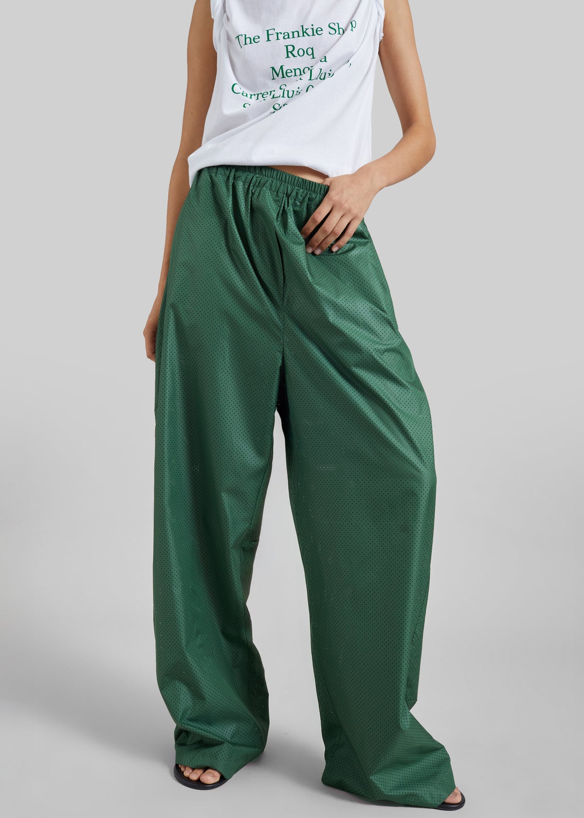 Baxter Perforated Track Pants - Hunter Green - 5