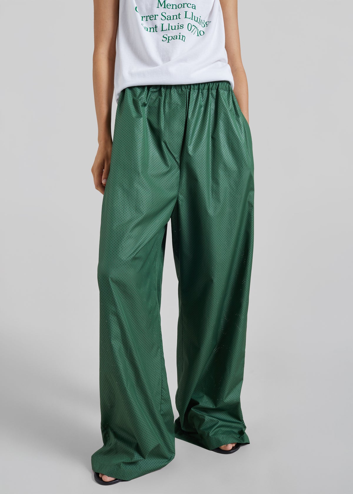 Baxter Perforated Track Pants - Hunter Green - 3