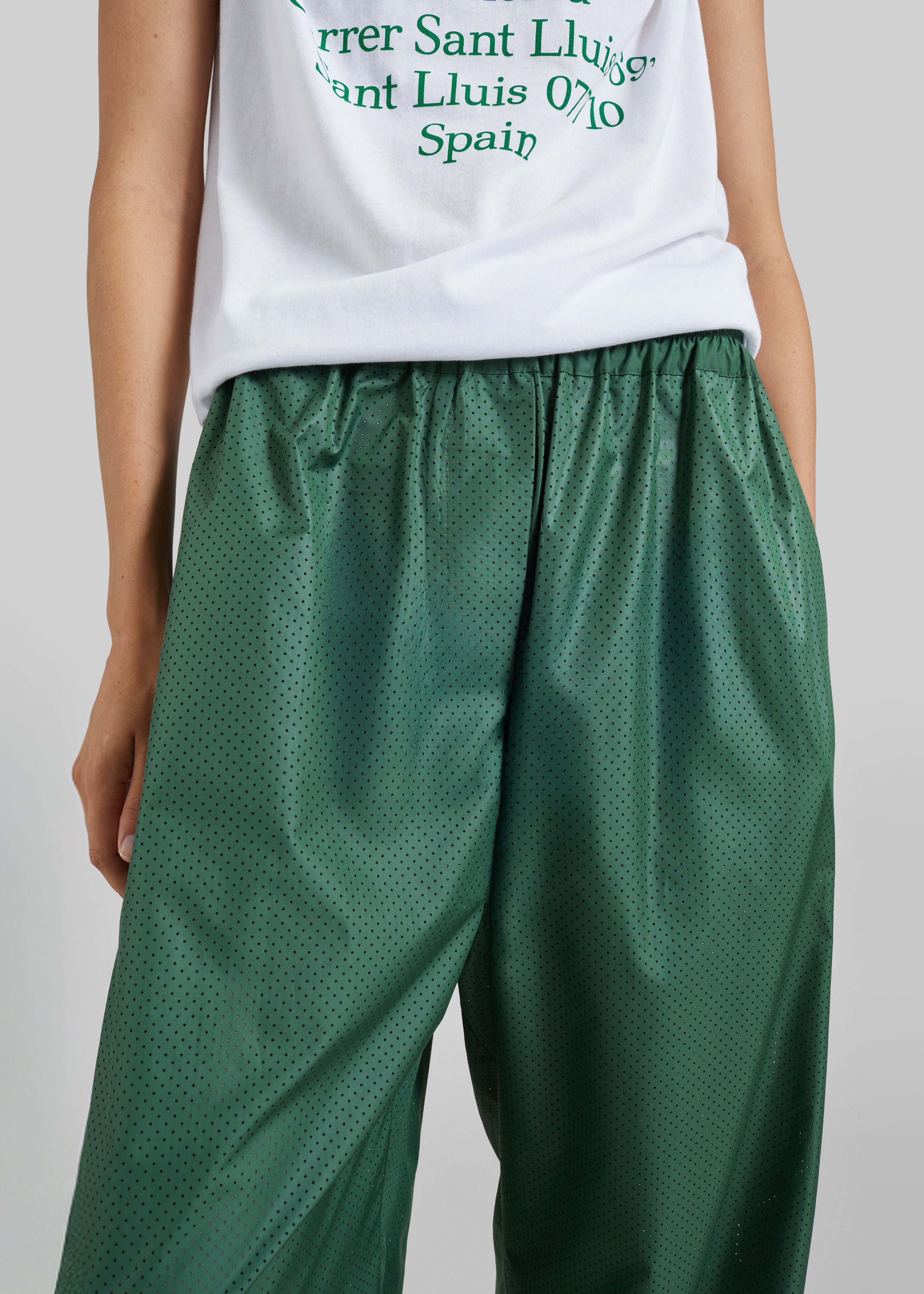 Baxter Perforated Track Pants - Hunter Green - 2