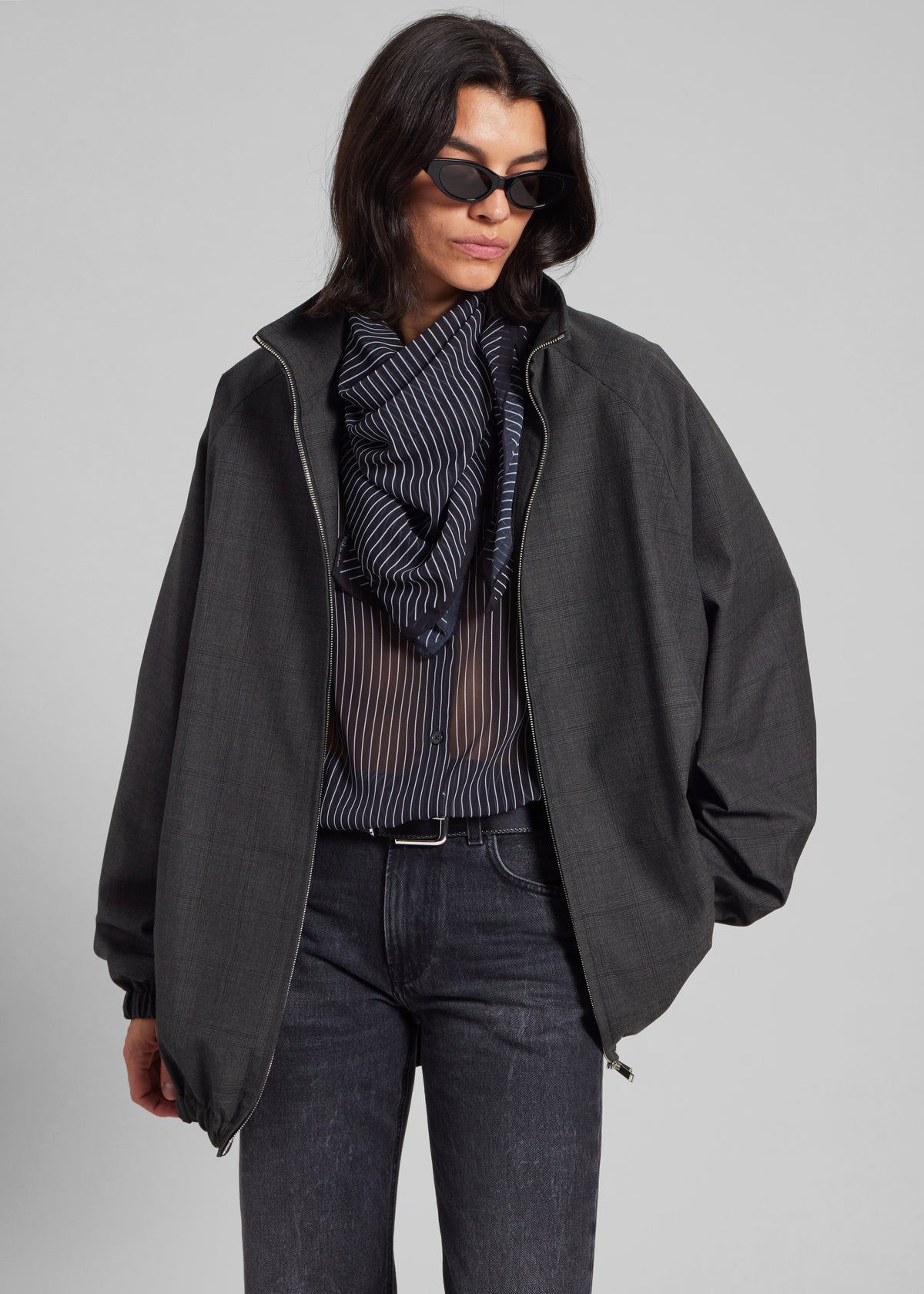 Baxter Plaid Track Jacket - Dark Grey - 6