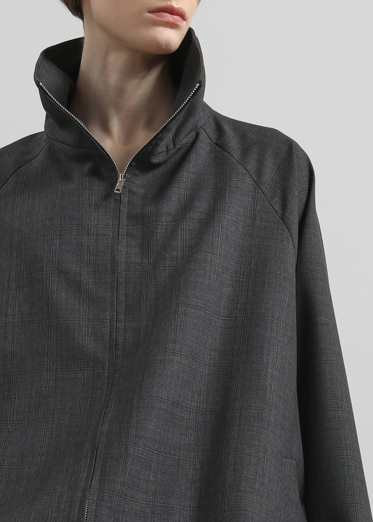 Baxter Plaid Track Jacket - Dark Grey - 3