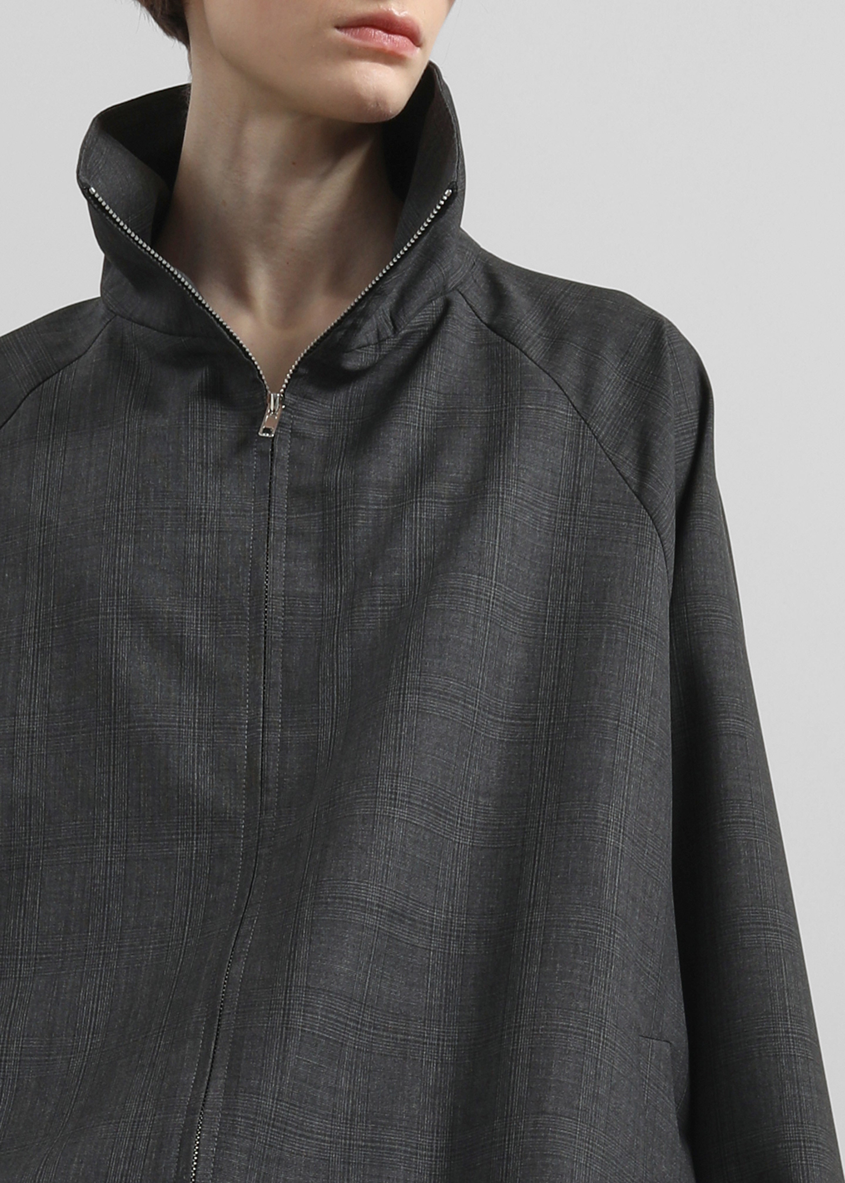 Baxter Plaid Track Jacket - Dark Grey - 3