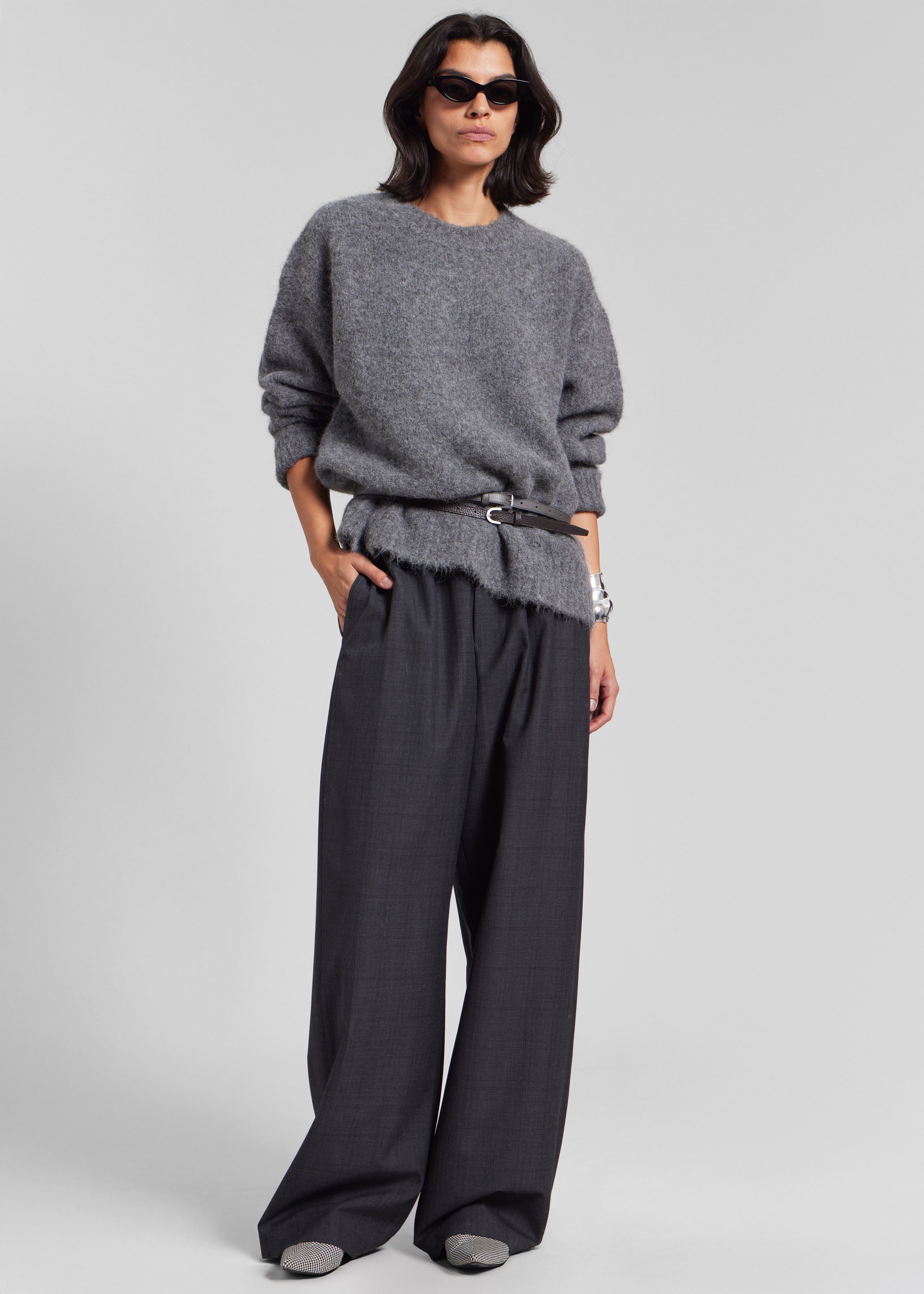 Loulou Studio Cove Elastic Waistband Pants - Black Melange Loulou Studio Cove Elastic Waistband Pants - Black Melange