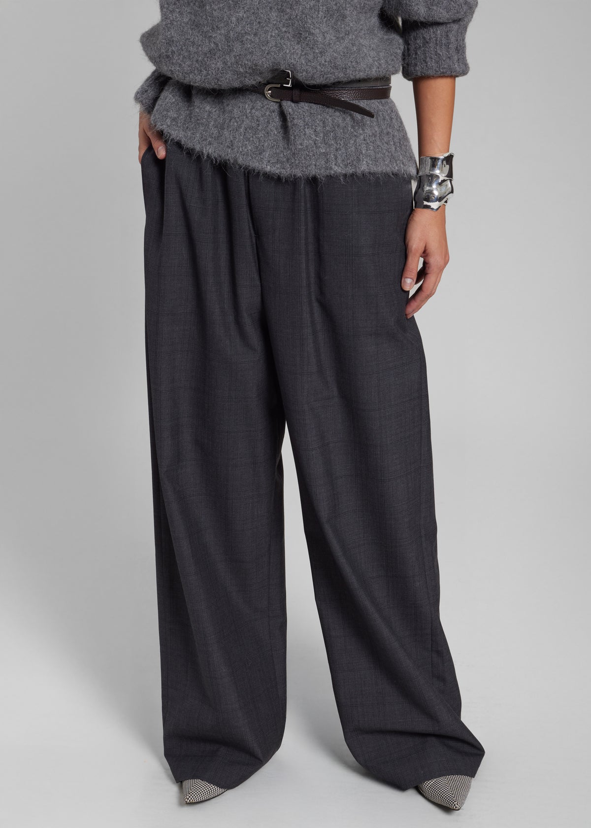 Baxter Plaid Track Pants - Dark Grey - 3