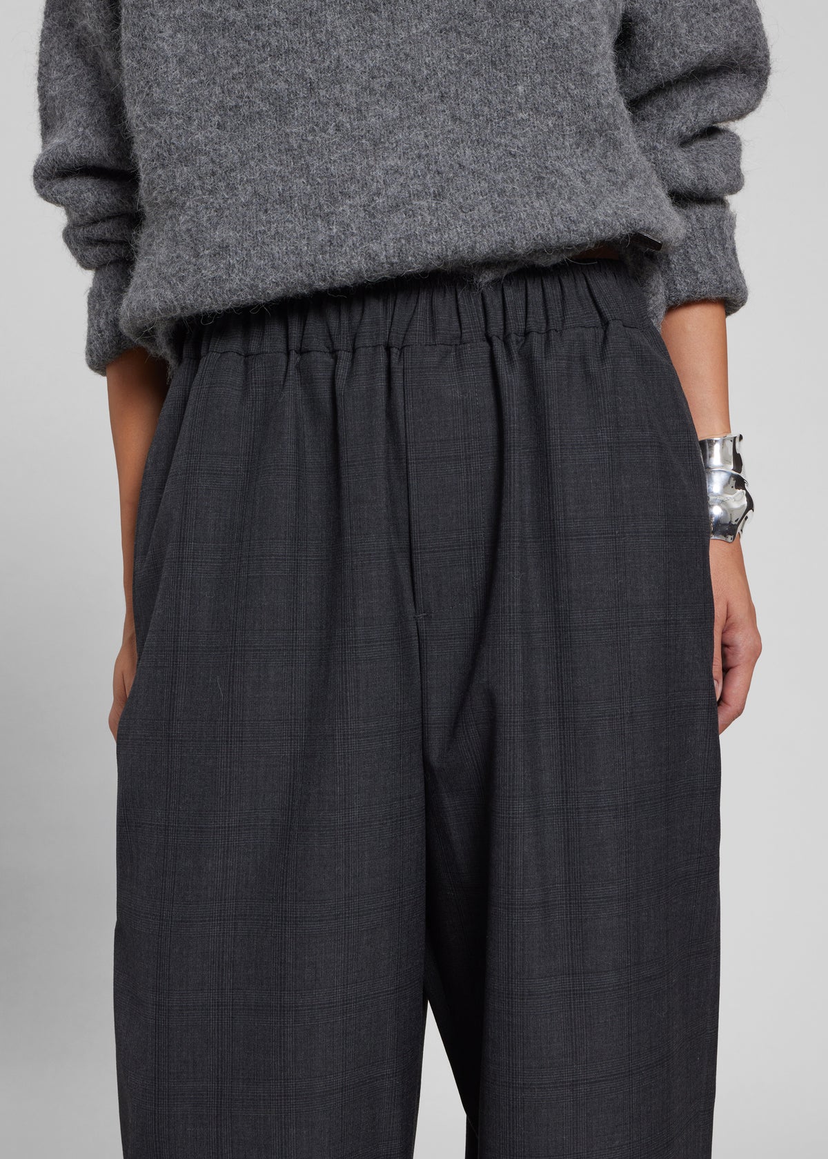 Baxter Plaid Track Pants - Dark Grey - 4