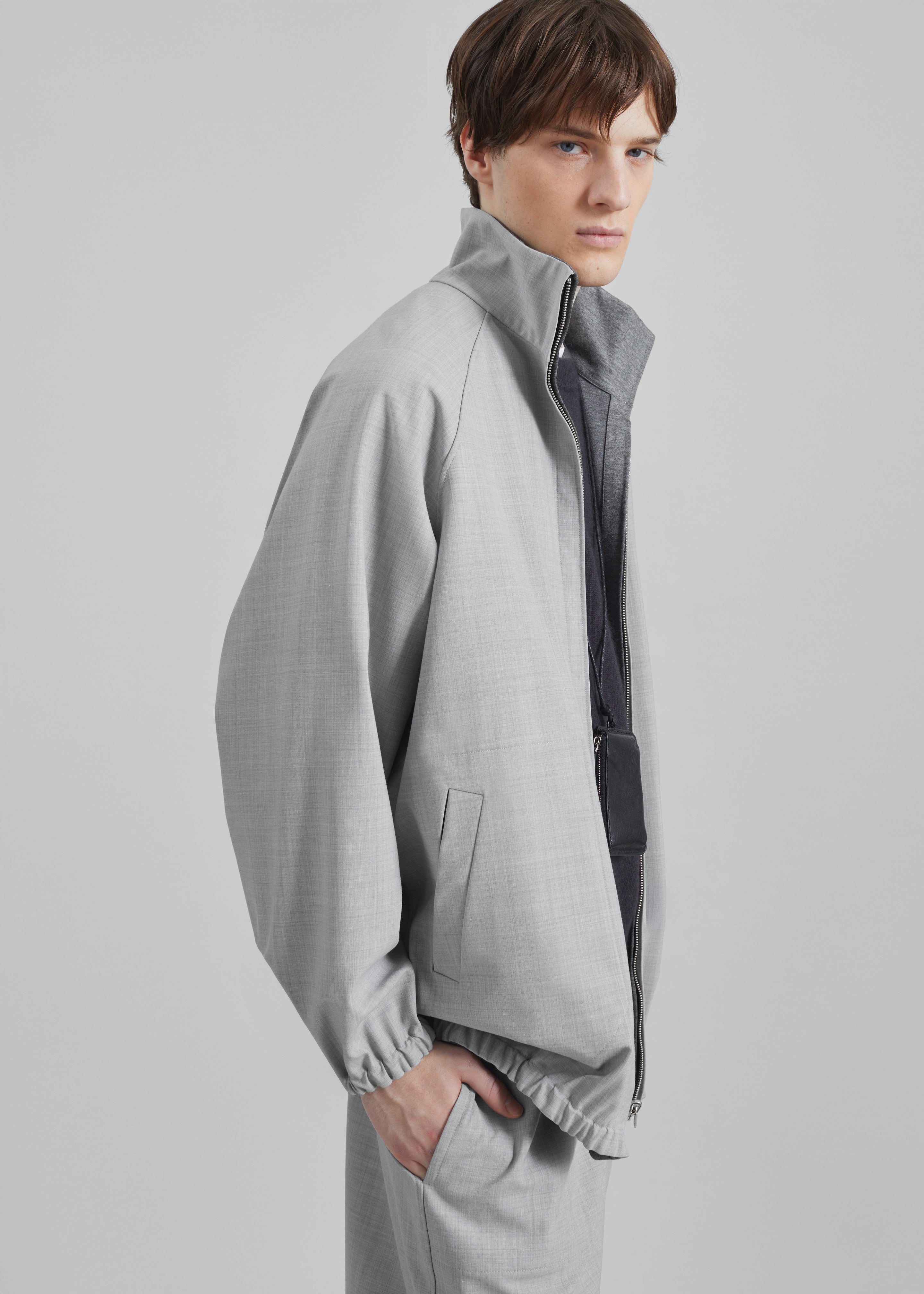 Baxter Reversible Track Jacket - Grey Melange - 9