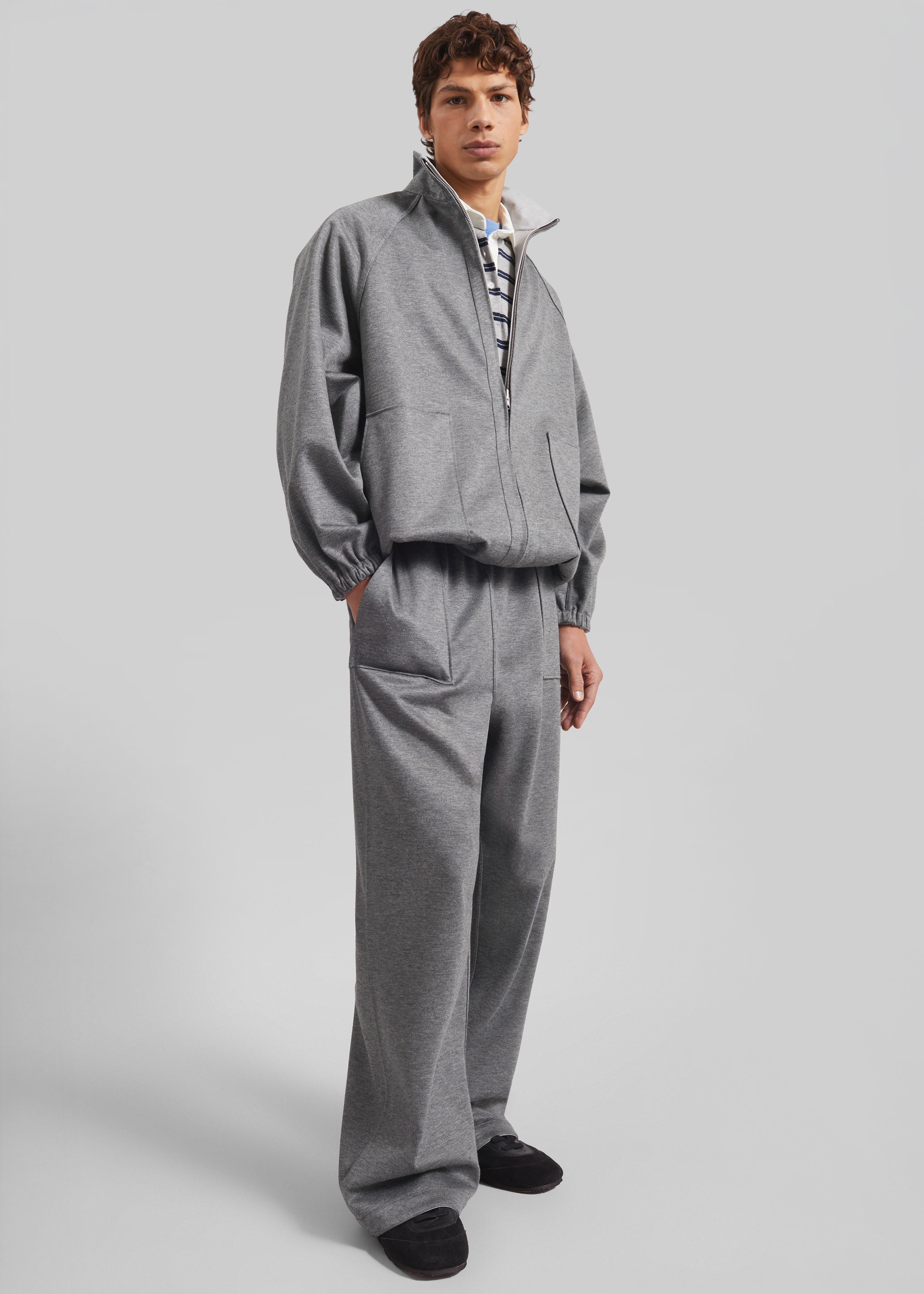 Baxter Reversible Track Jacket - Grey Melange - 6