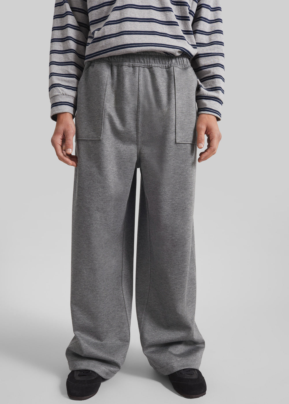 Baxter Reversible Track Pants - Grey Melange - 1