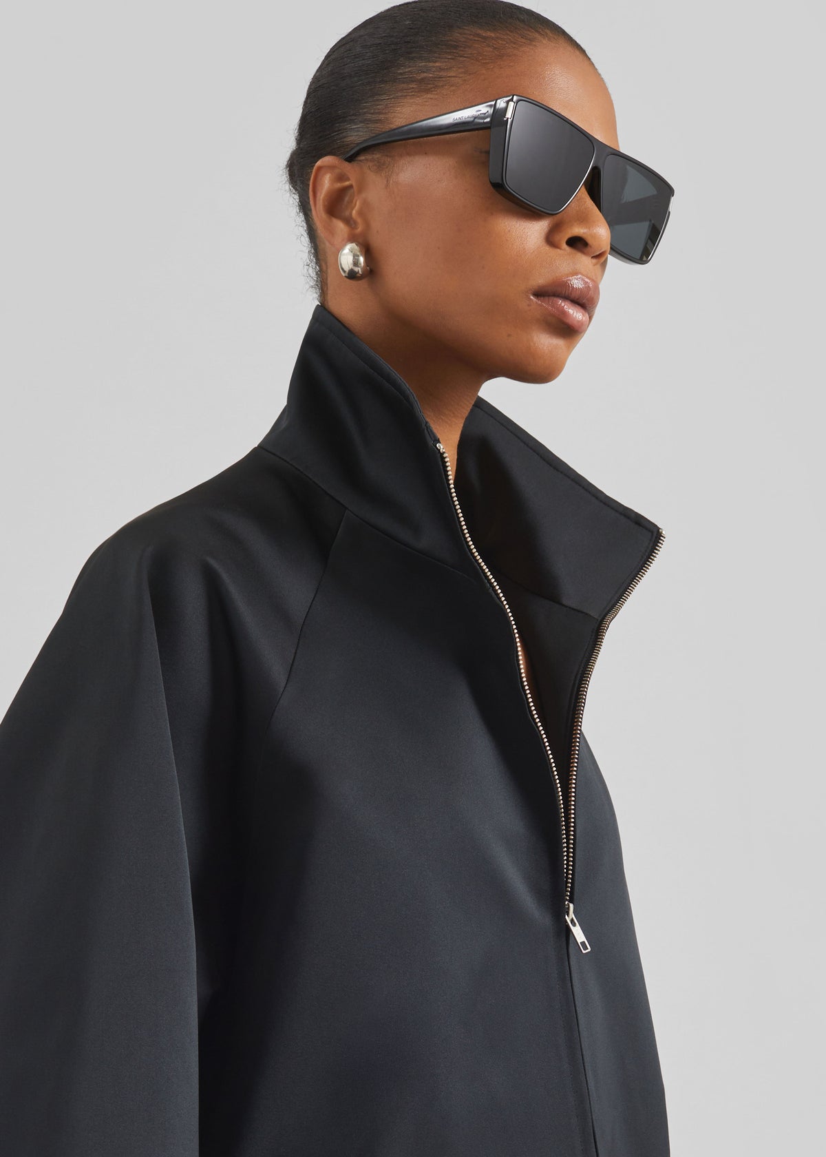 Baxter Satin Track Jacket - Black - 4