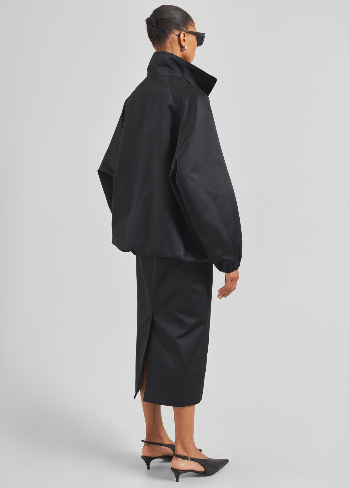 Baxter Satin Track Jacket - Black - 7