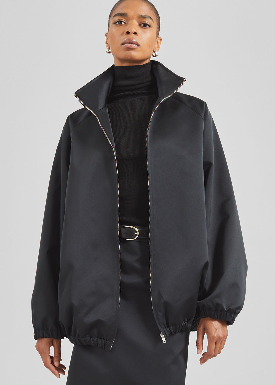 Baxter Satin Track Jacket - Black – The Frankie Shop