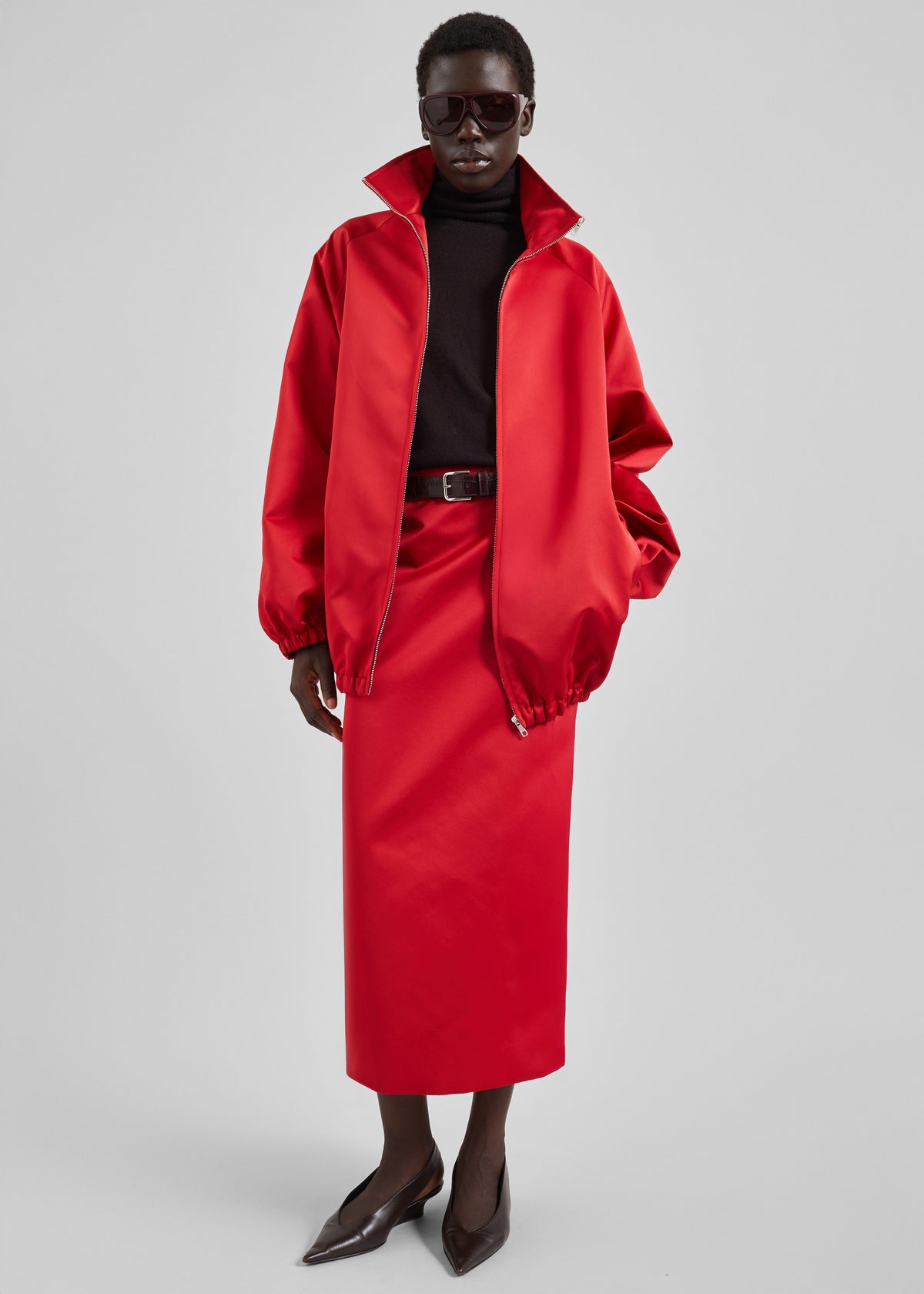 Baxter Satin Track Jacket - Red - 3