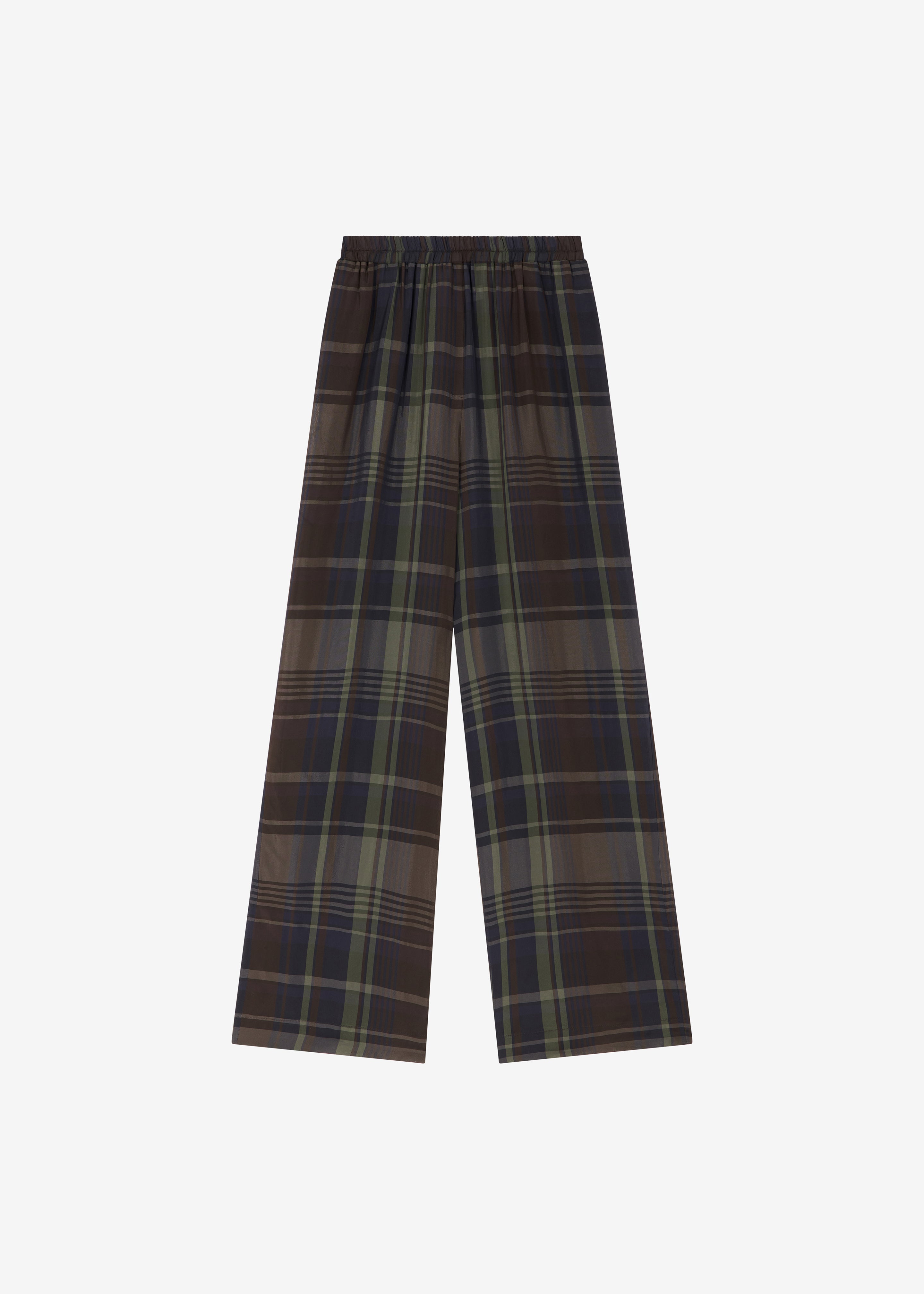 Baxter Sheer Fluid Track Pants - Navy Tartan - 9