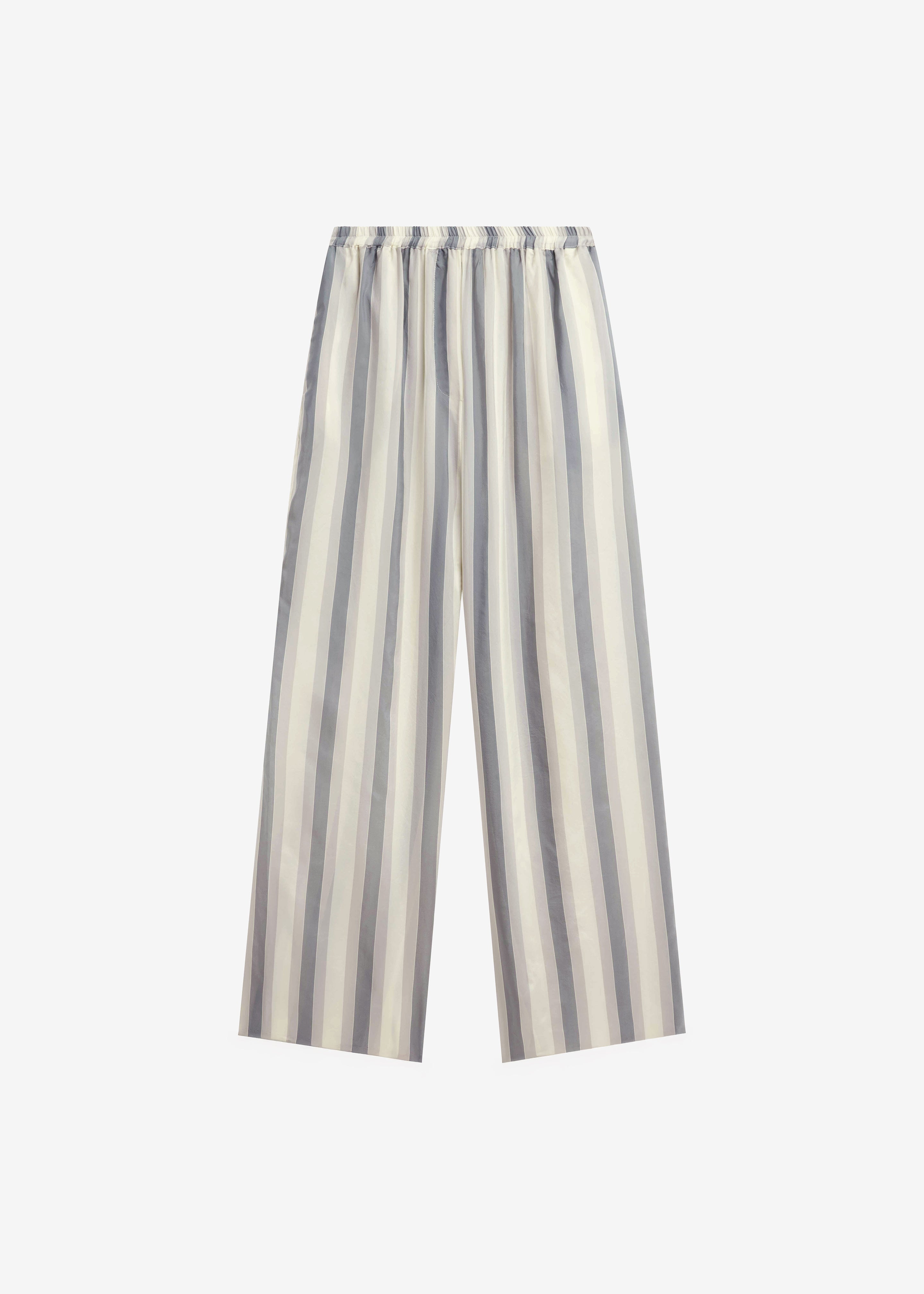 Baxter Sheer Fluid Track Pants - White/Grey Stripe - 8