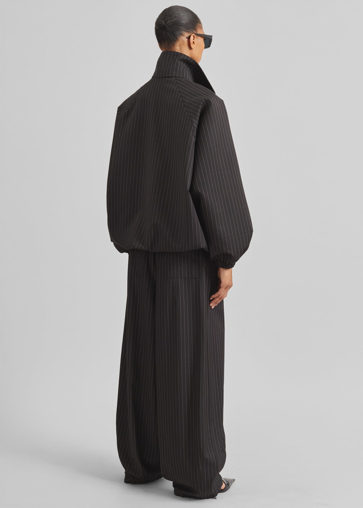 Baxter Track Jacket - Black/White Pinstripe - 6