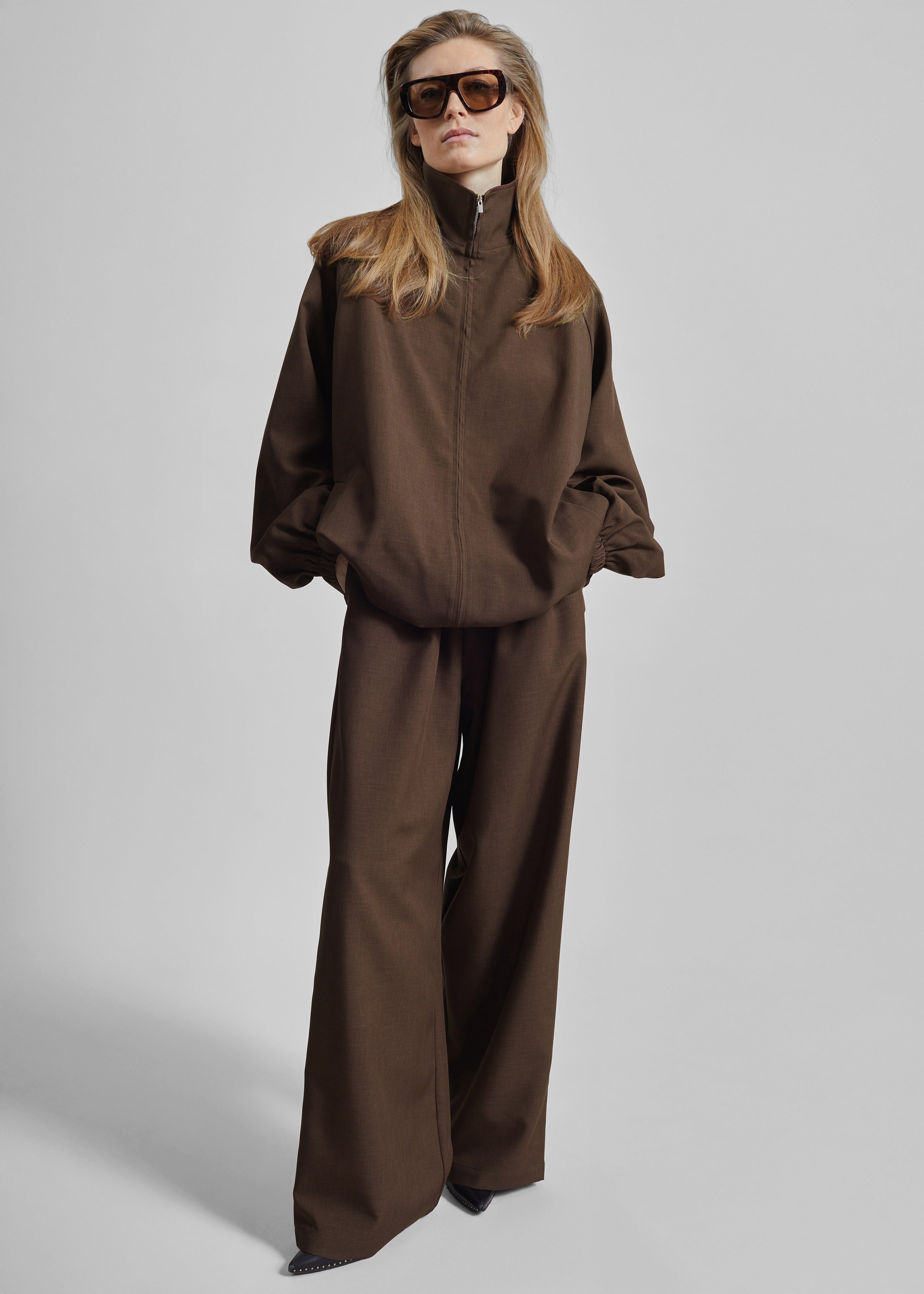 Baxter Track Jacket - Dark Brown - 8