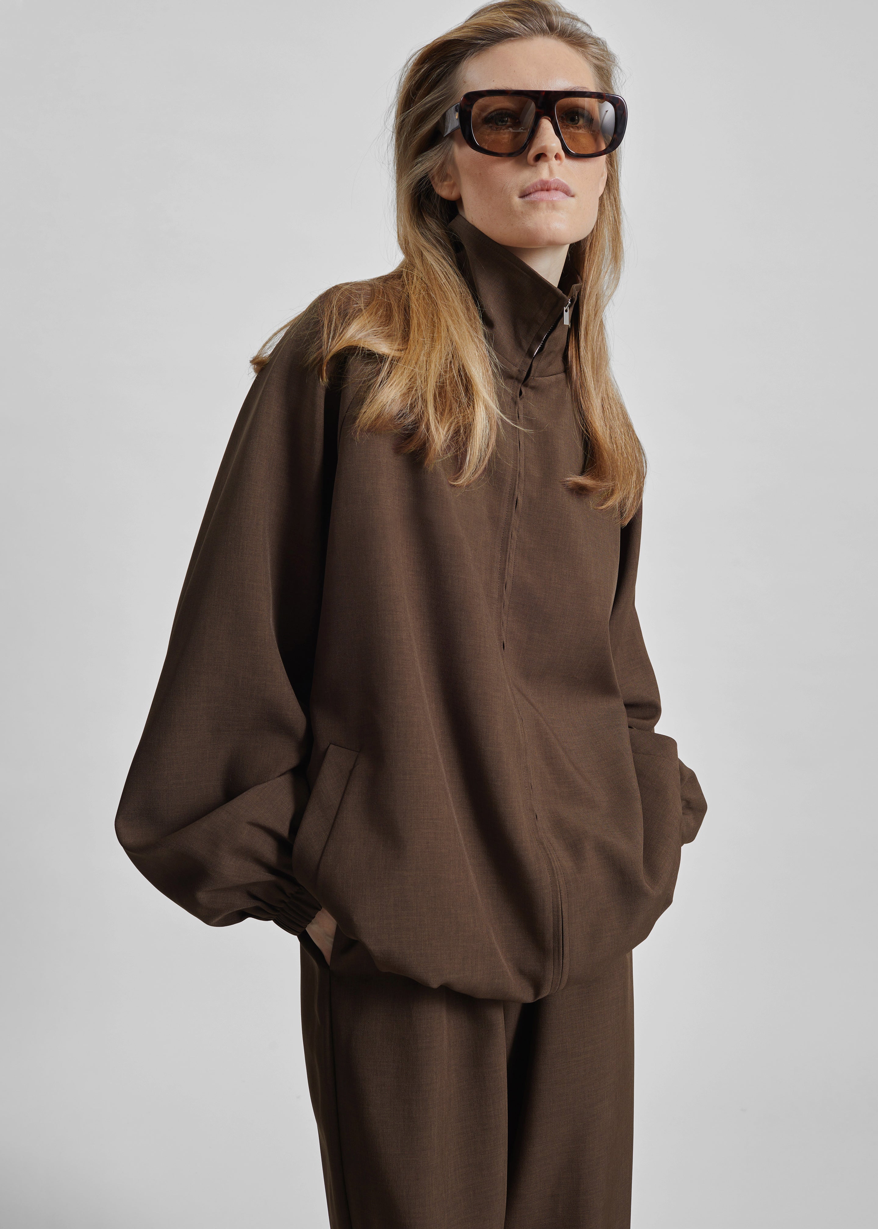 Baxter Track Jacket - Dark Brown – The Frankie Shop