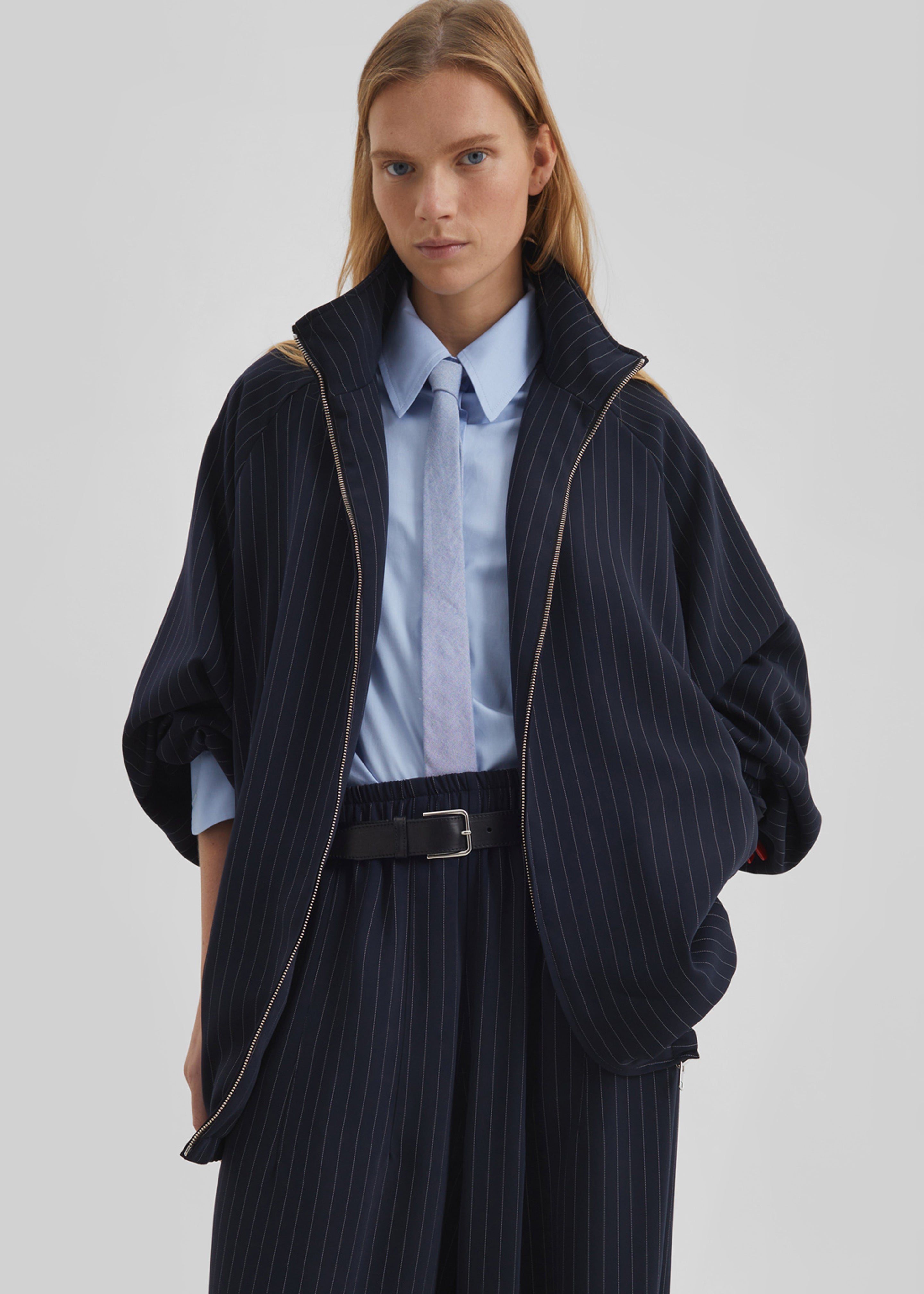 Baxter Track Jacket - Navy/White Pinstripe - 5