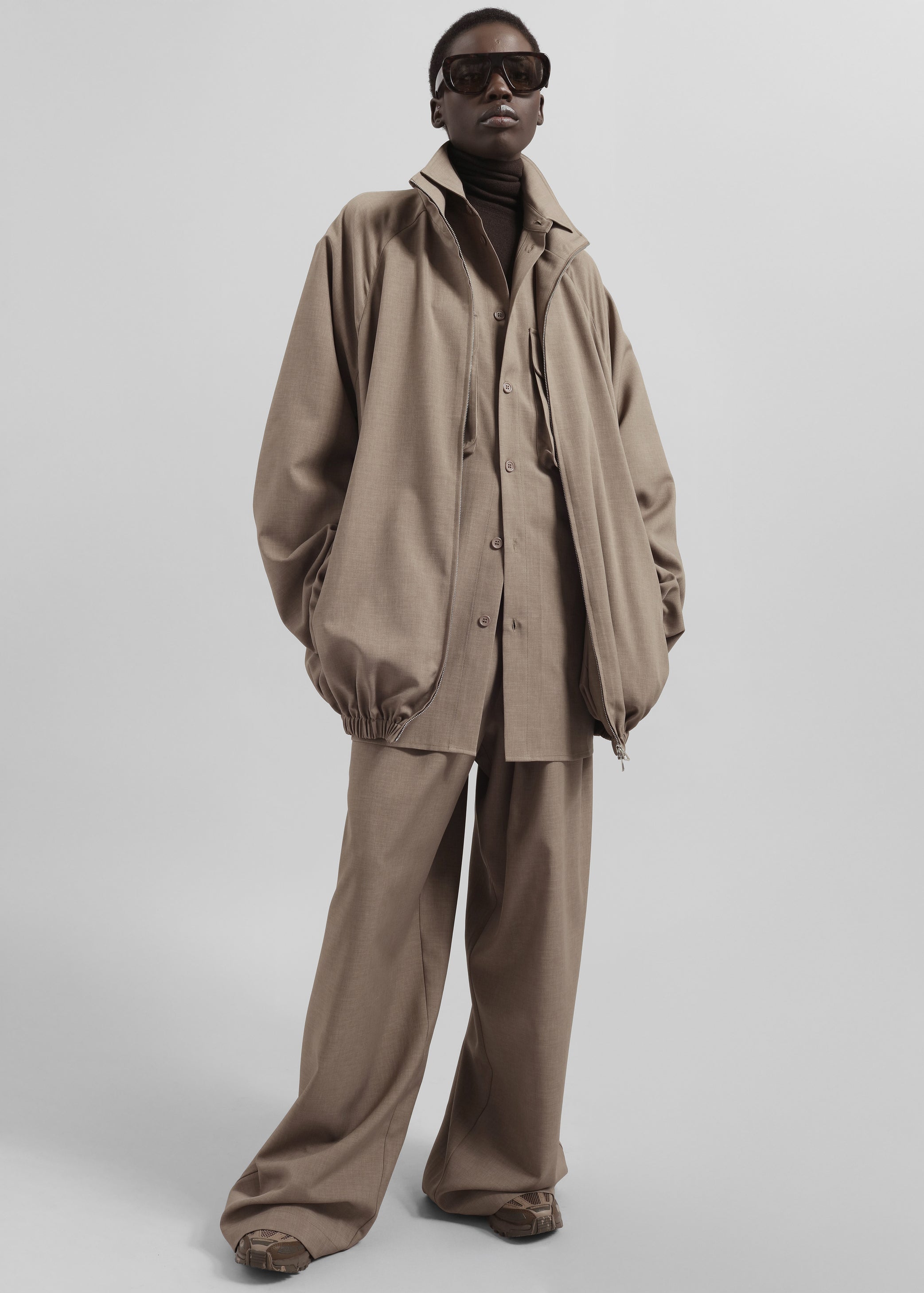 Shop the look image for Baxter Track Jacket - Taupe
