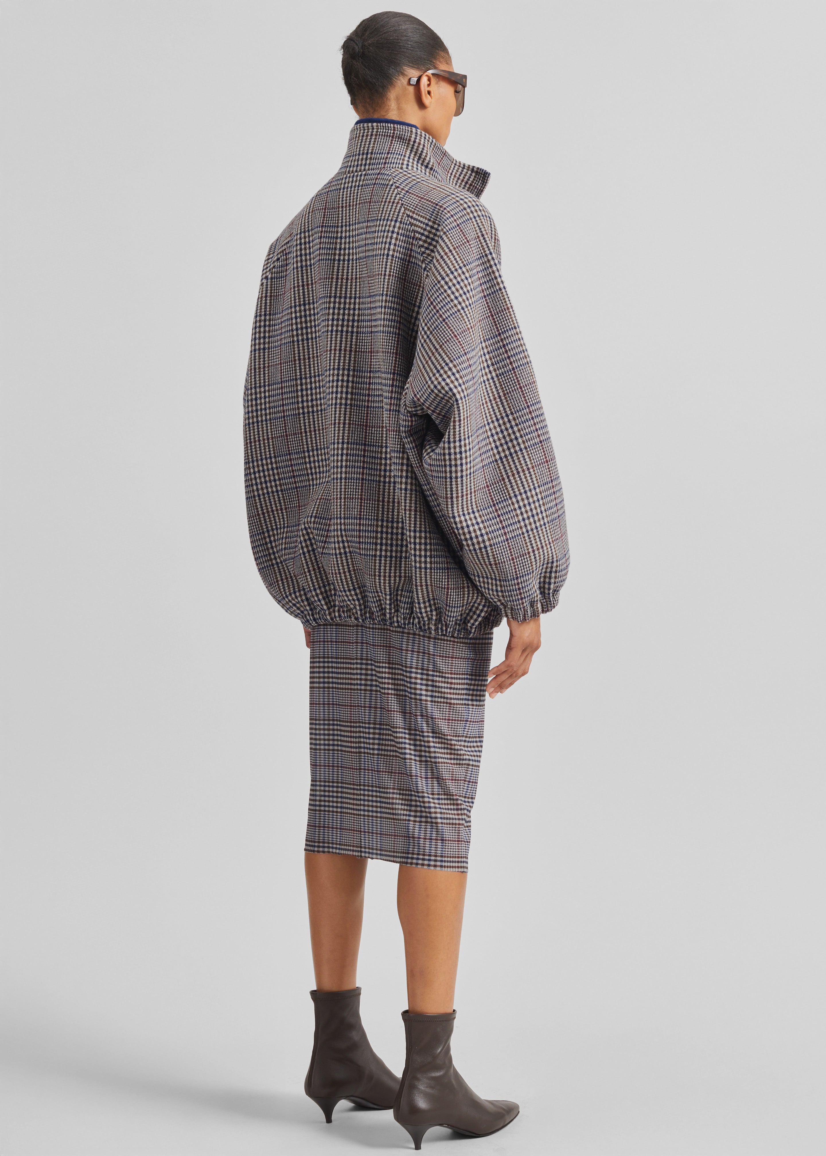 Baxter Wool Track Jacket - Beige Glen Plaid - 10