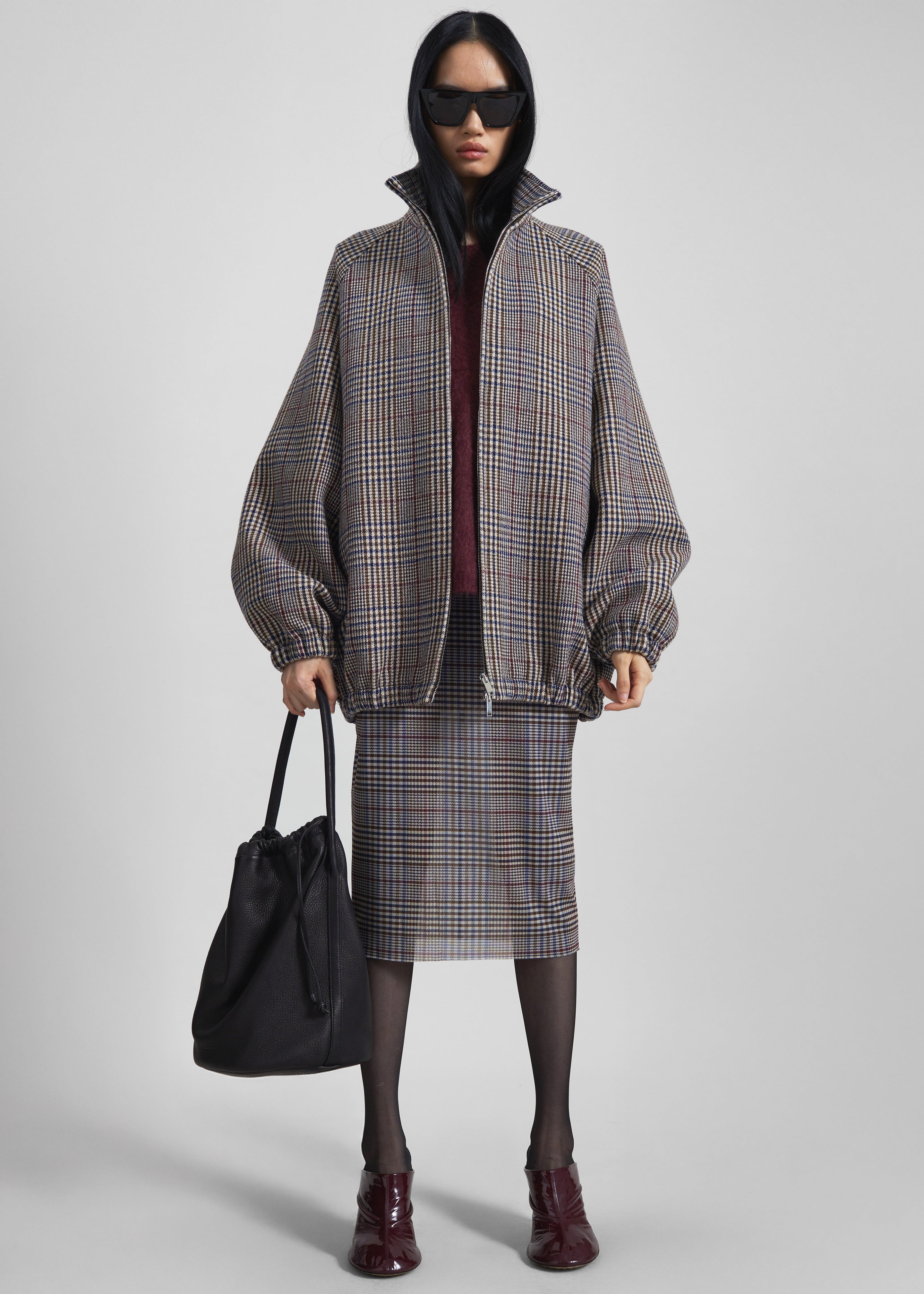 ヘイ モヘア ブランケット（バーガンディ） Baxter Wool Track Jacket - Beige Glen Plaid – The Frankie Shop