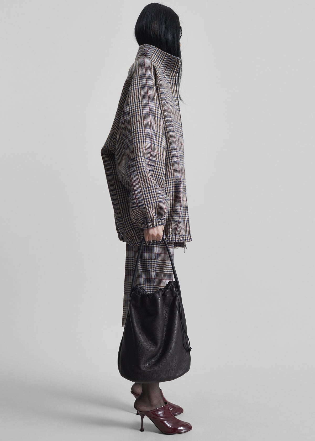 Baxter Wool Track Jacket - Beige Glen Plaid - 7