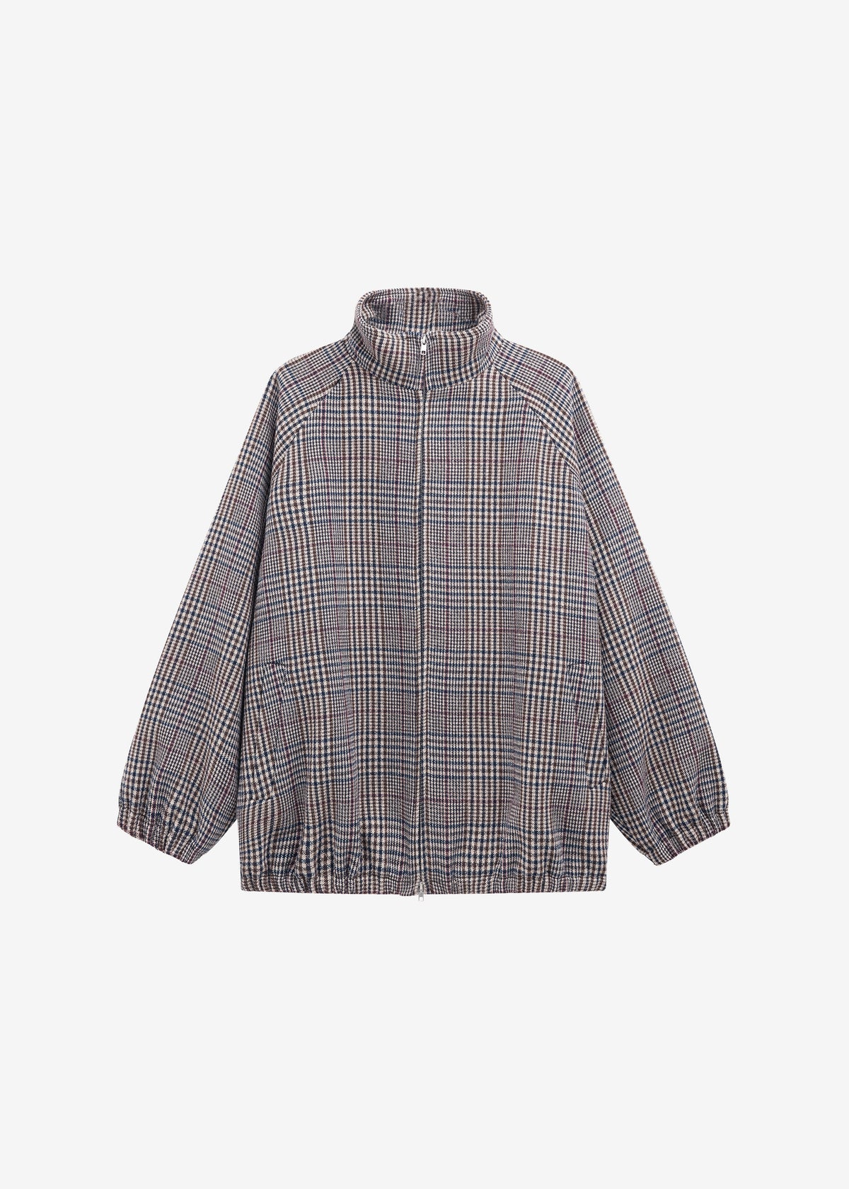 Baxter Wool Track Jacket - Beige Glen Plaid - 11