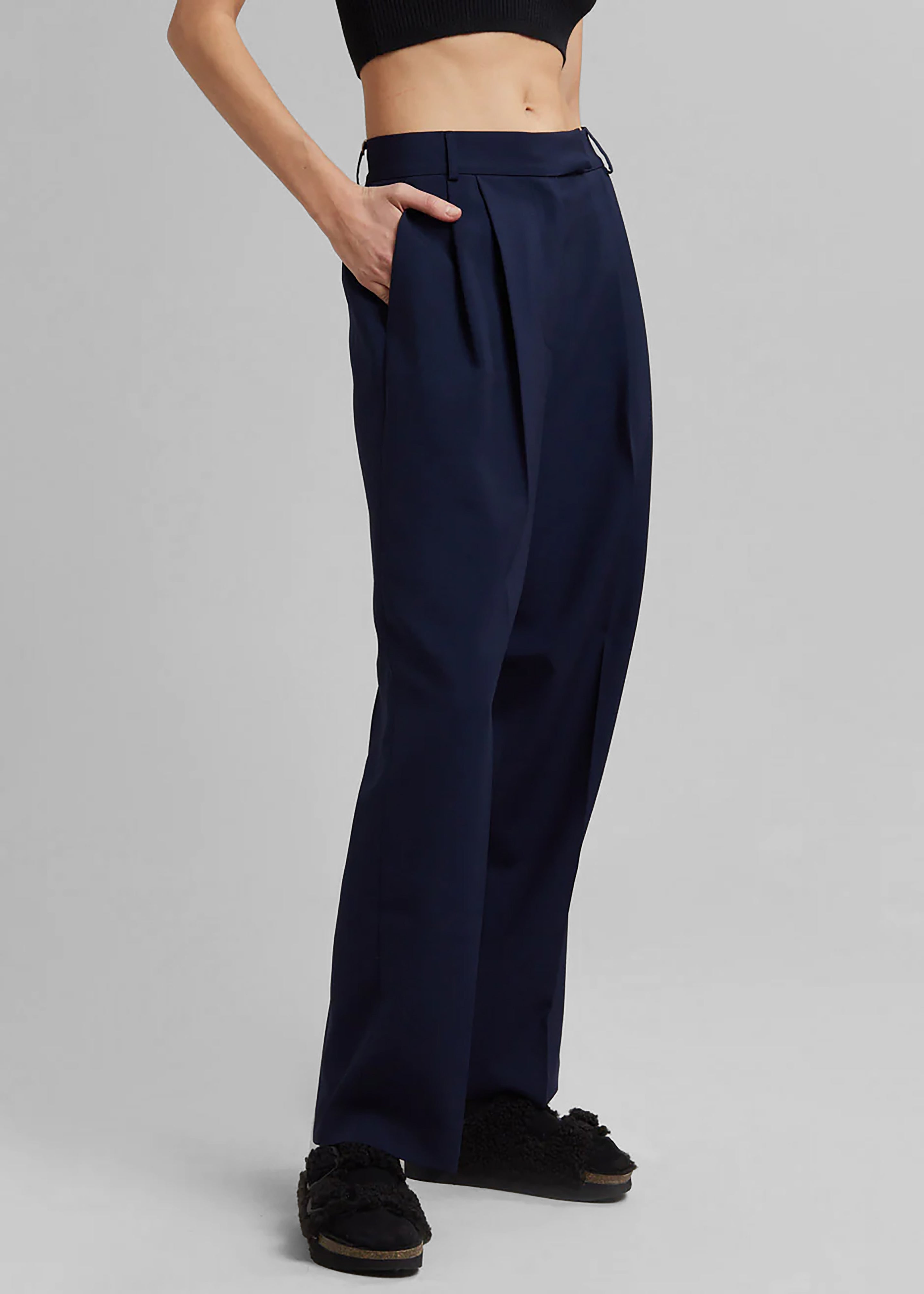Bea Pleated Suit Pants - Midnight Blue - 6